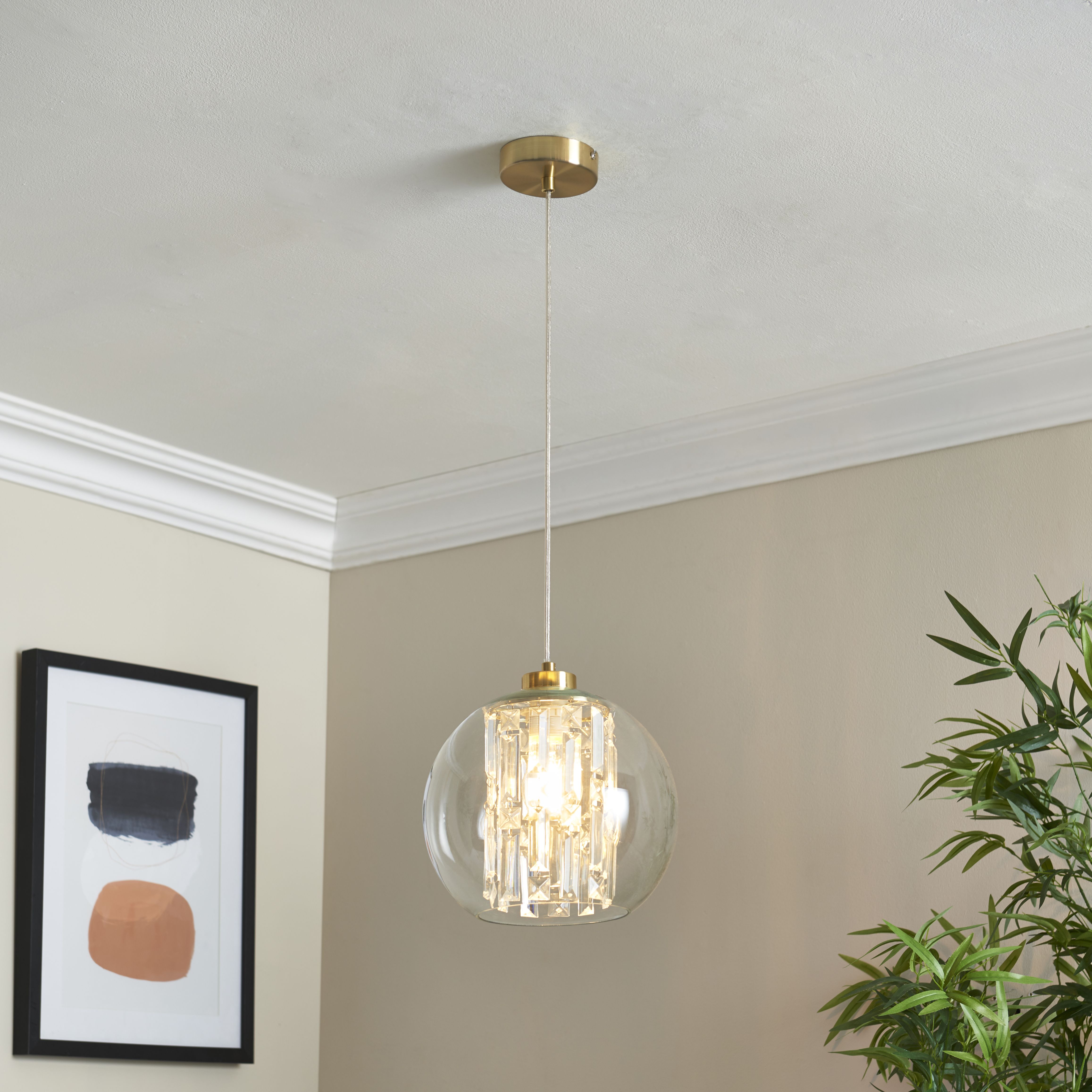 Harbour Studio Mallorie Gold Light pendant, (Dia)250mm | £55 at B&Q