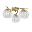 Harbour Studio Mallorie Satin Glass & metal Gold 3 Lamp LED Ceiling light