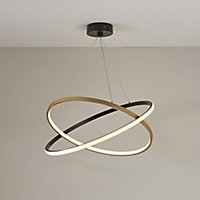 Harbour Studio pendant Gold effect LED Pendant ceiling light, (Dia)600mm