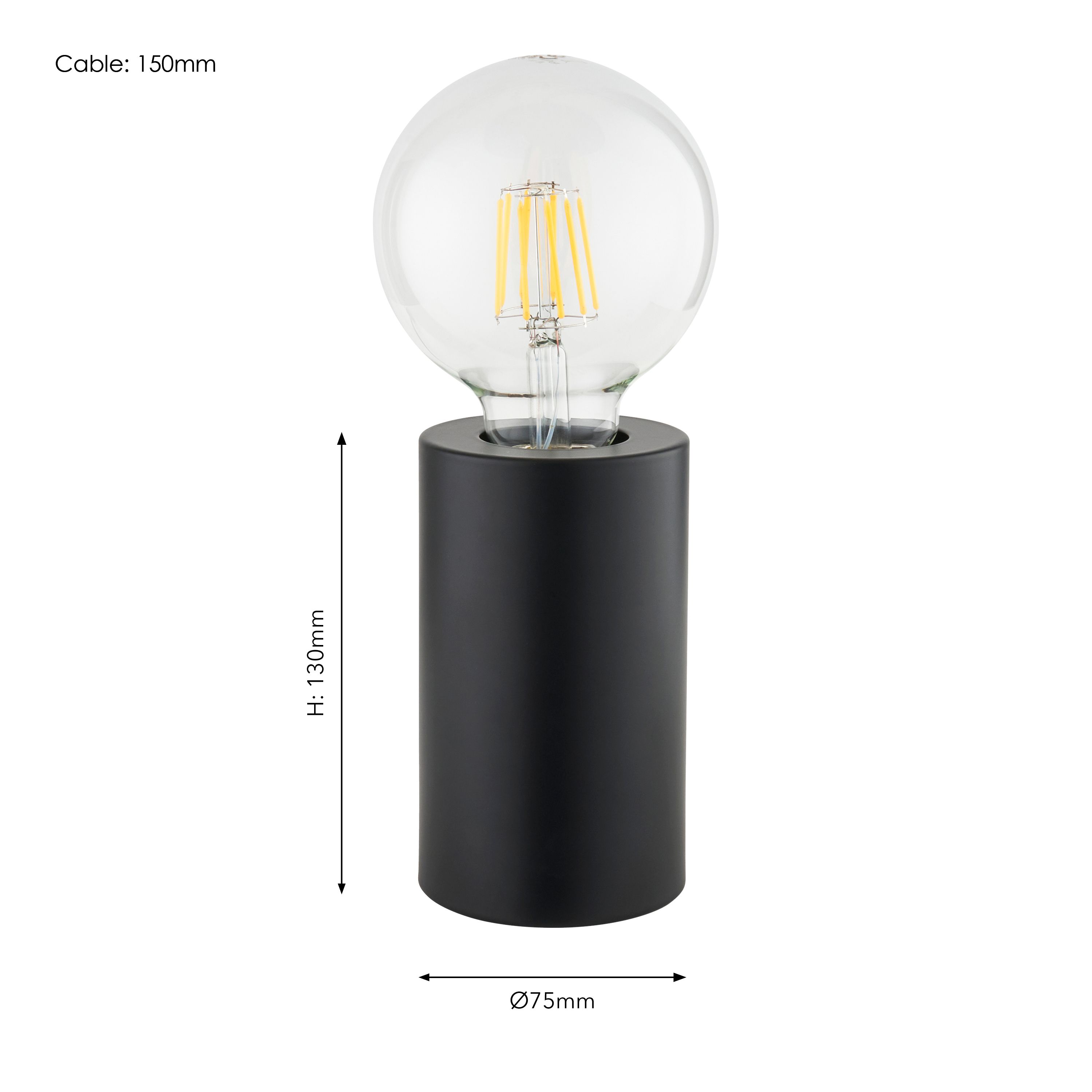Harbour Studio Reno Cylinder Matt Black Table lamp base