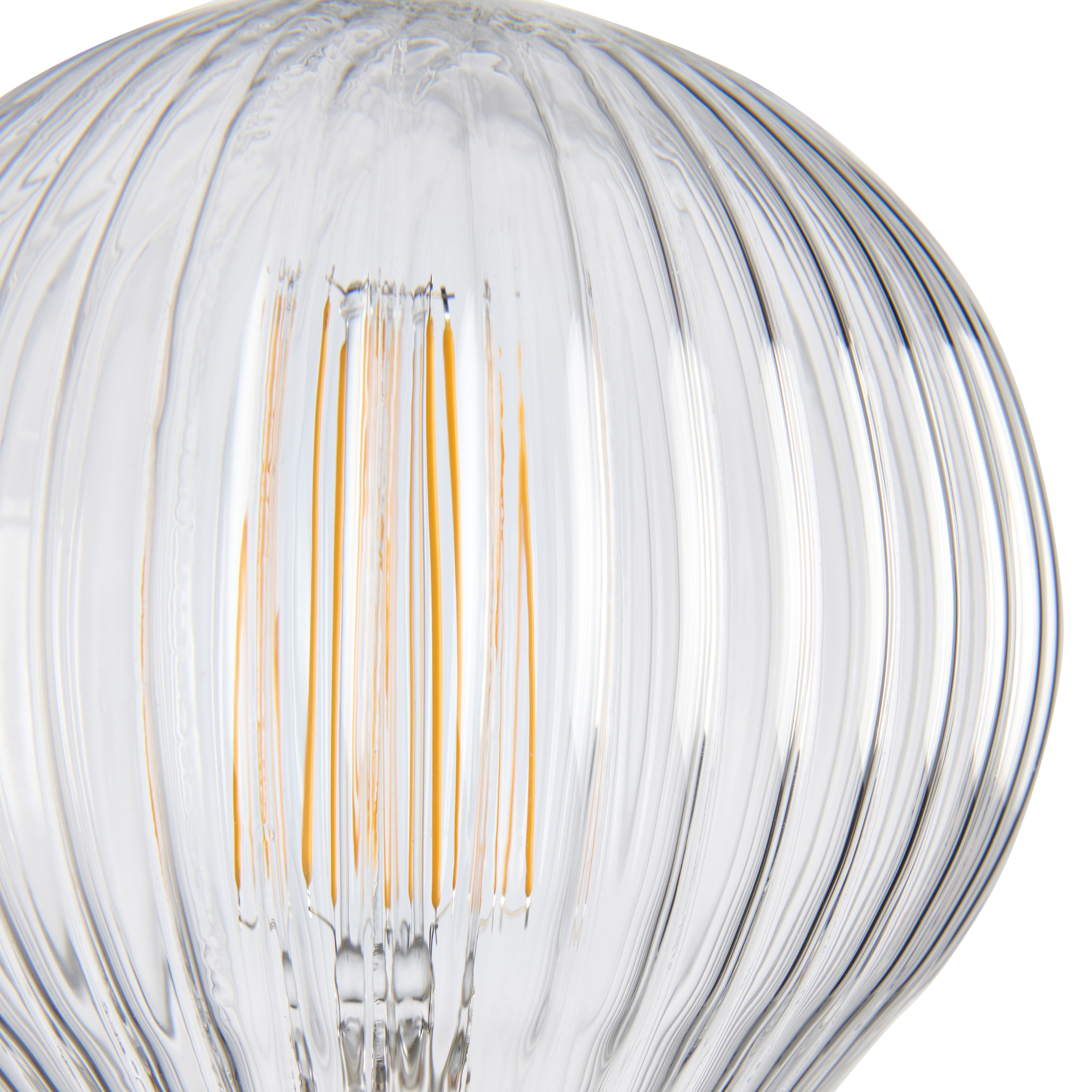 Harbour Studio Ribbed E27 4W 480lm Globe Warm white LED Filament Light bulb