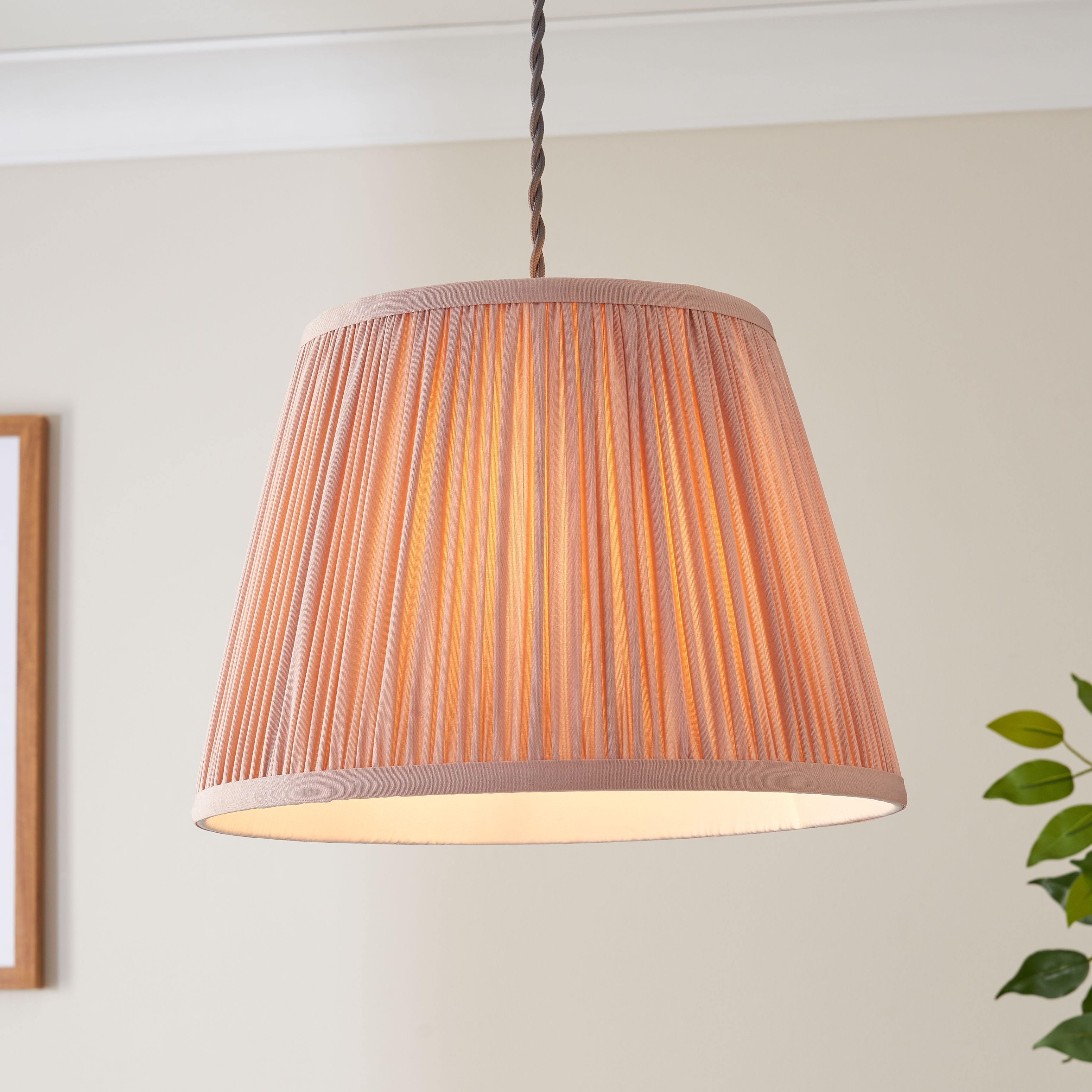 Harbour Studio Serena Blush Cotton effect Pleated Conical Lamp shade (D)30cm