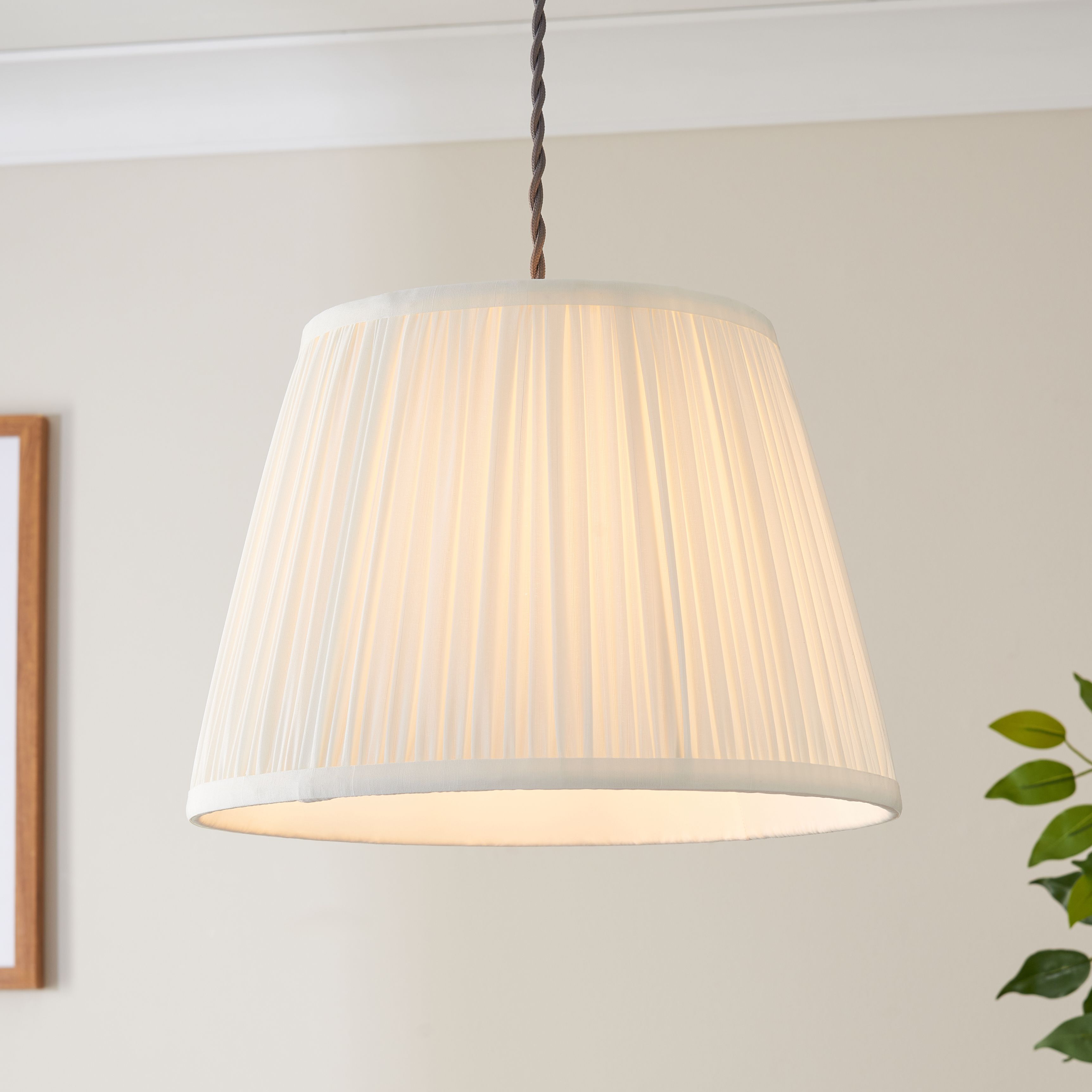 Harbour Studio Serena Ivory Cotton effect Pleated Conical Lamp shade (D)30cm