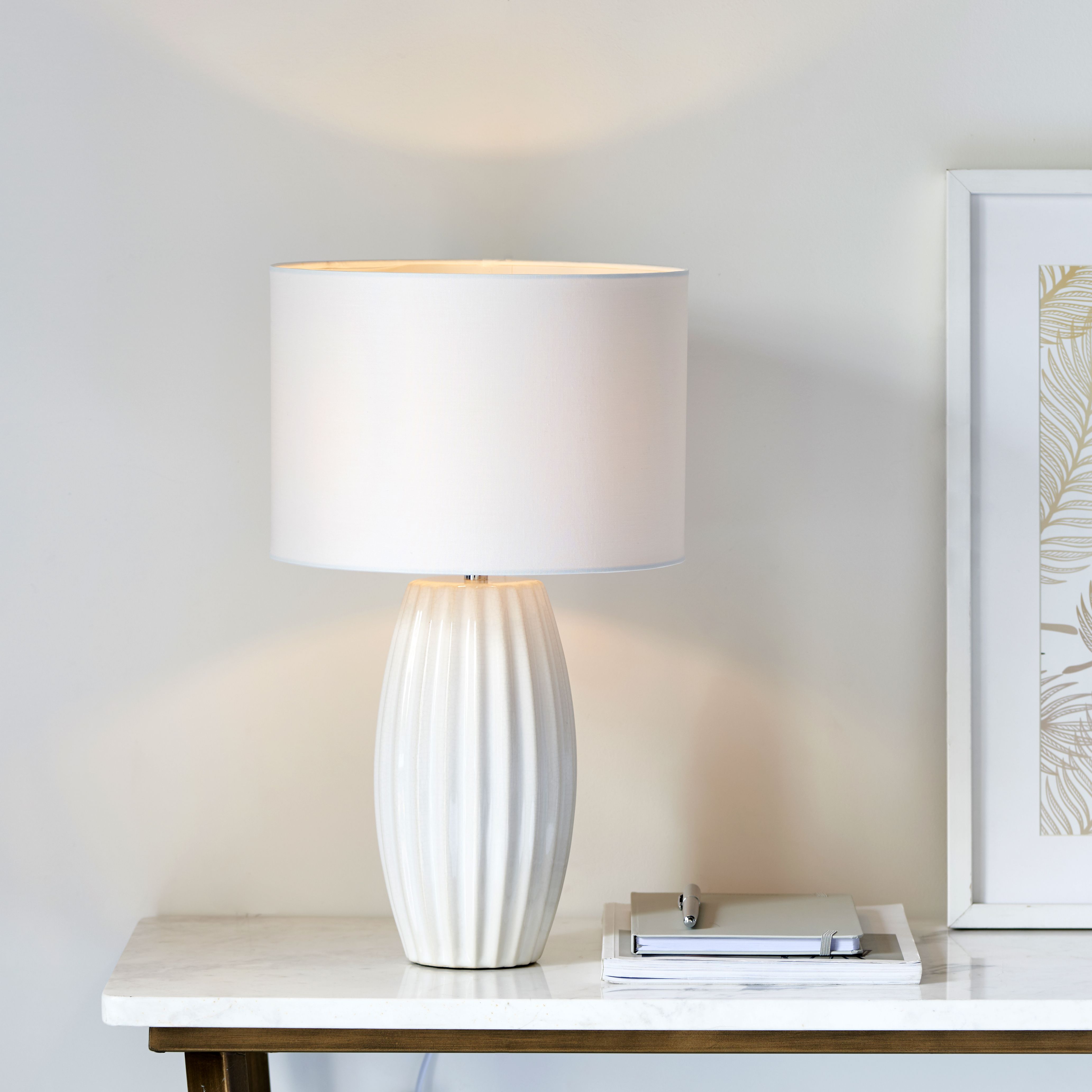 Ribbed deals table lamp