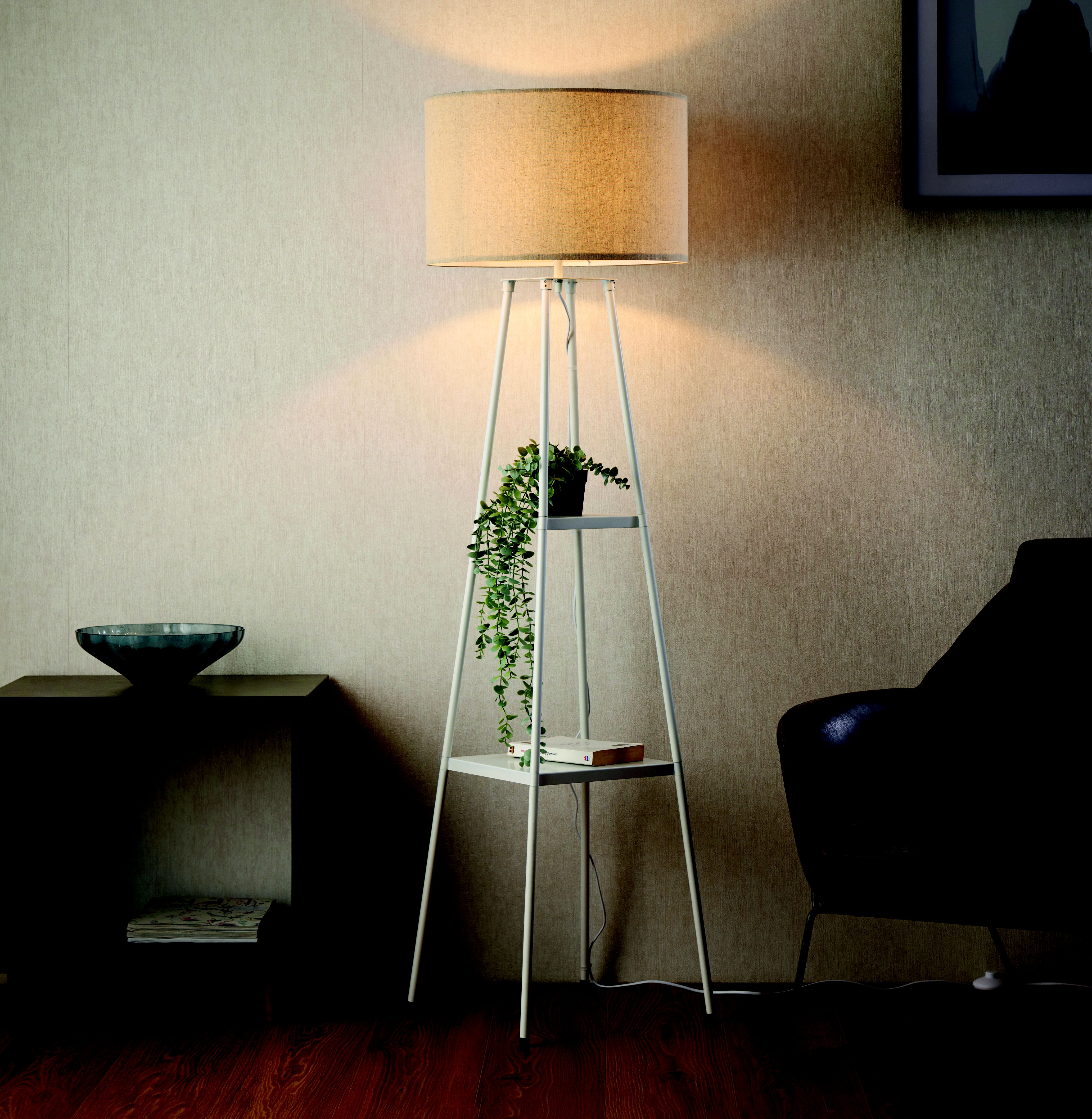 Harbour Studio Triton White Shelf floor lamp DIY at B&Q