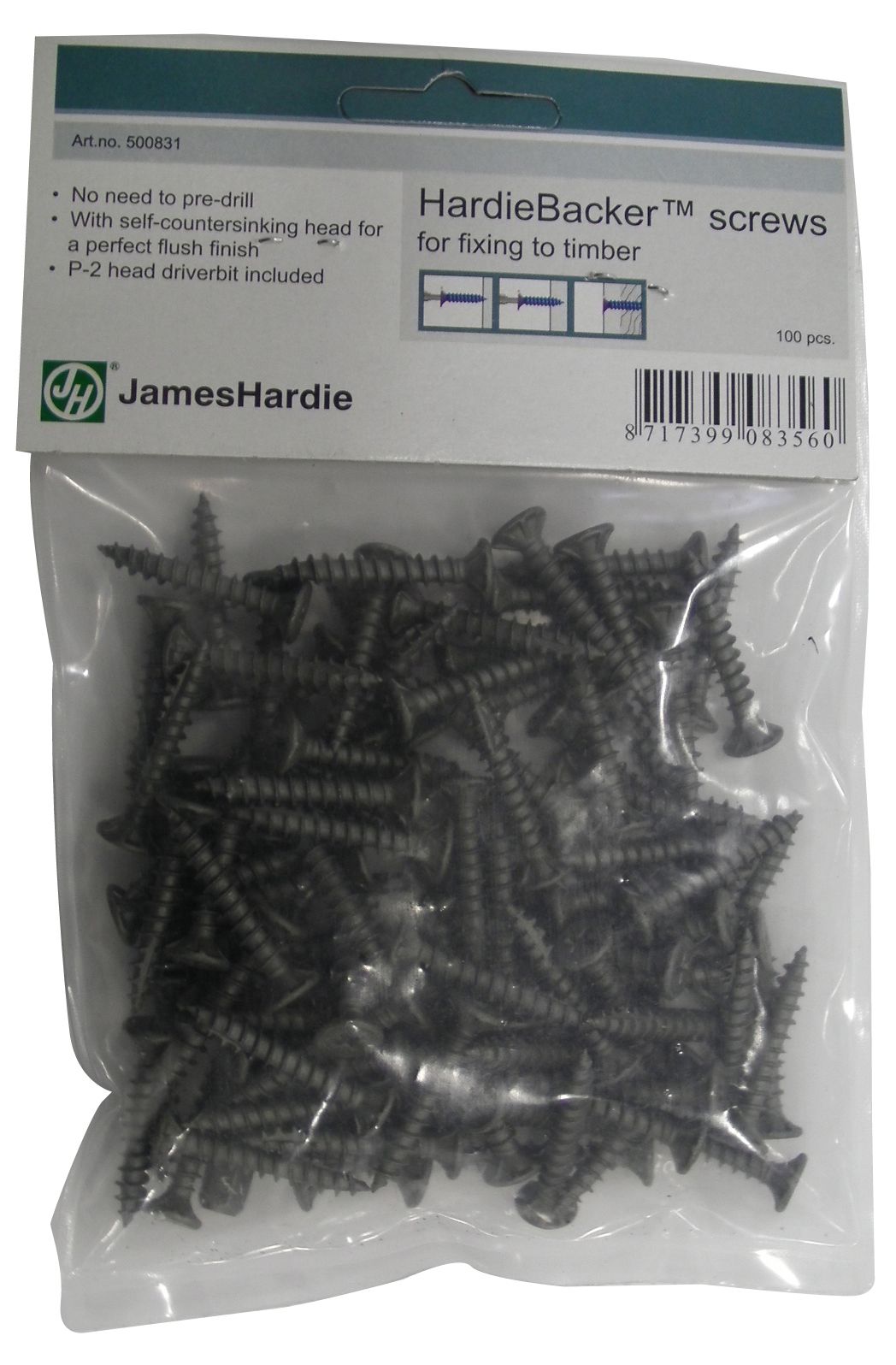 HardieBacker Phillips Double-countersunk Metal Screw (L)32mm, Pack of 100