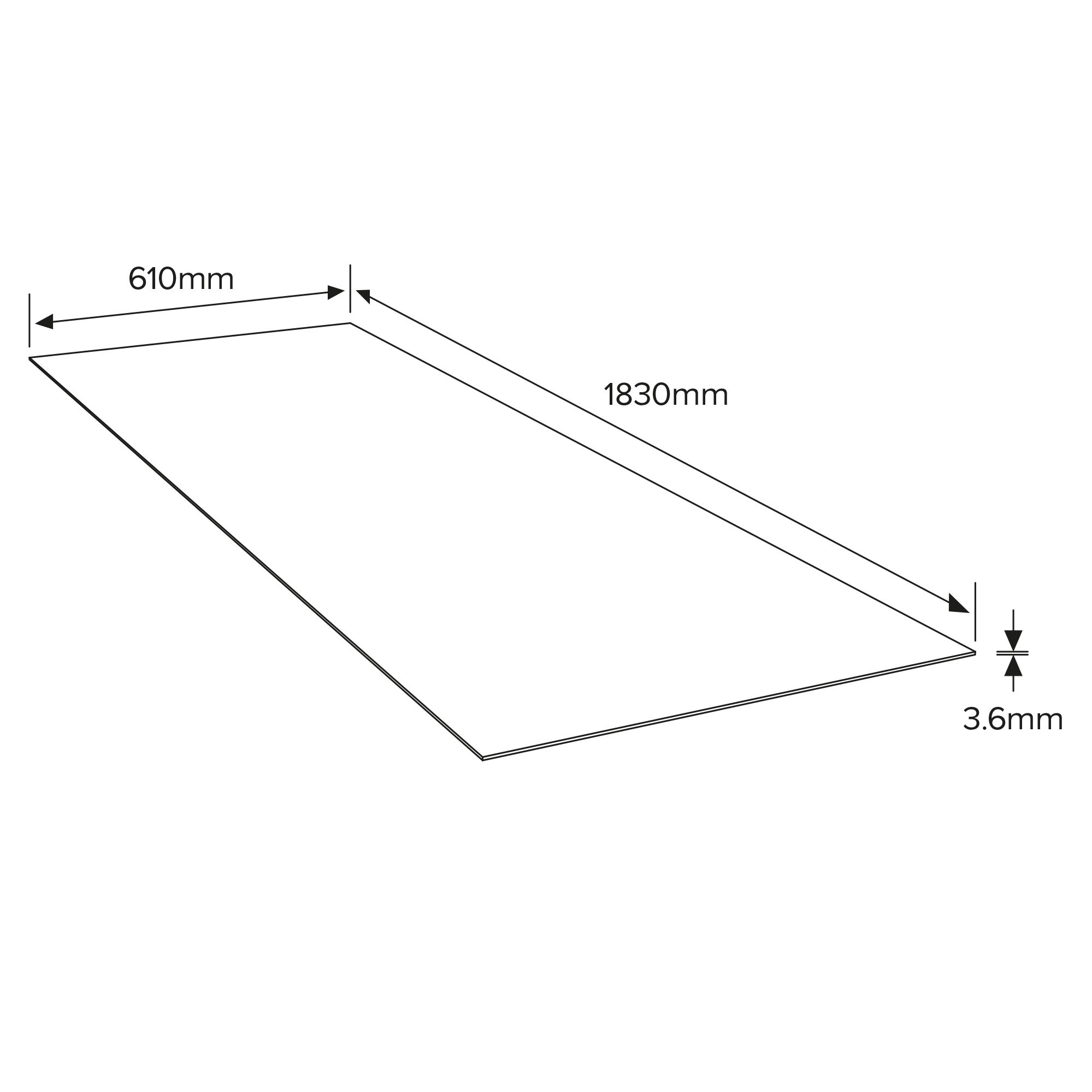 Hardwood Plywood Board (L)1.83m (W)0.61m (T)3.6mm 2000g