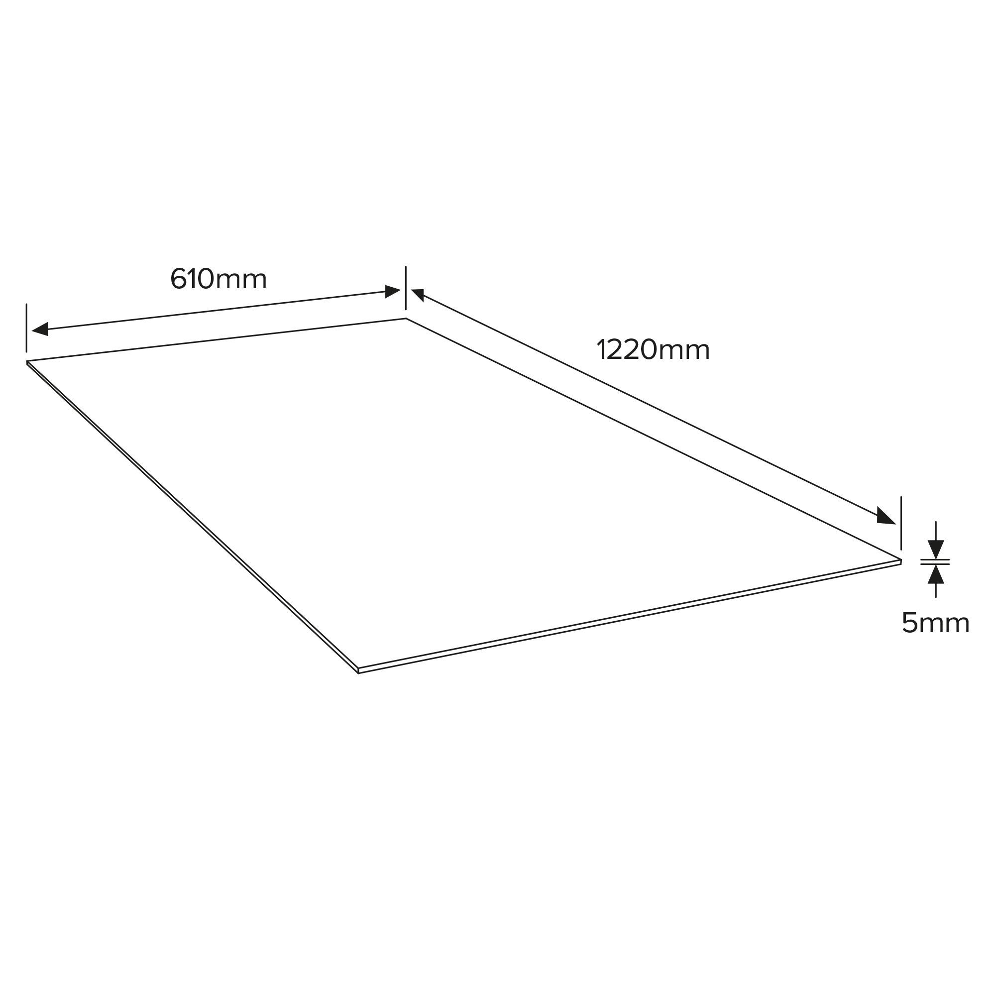 Hardwood Plywood (L)1220mm (W)607mm (T)5mm