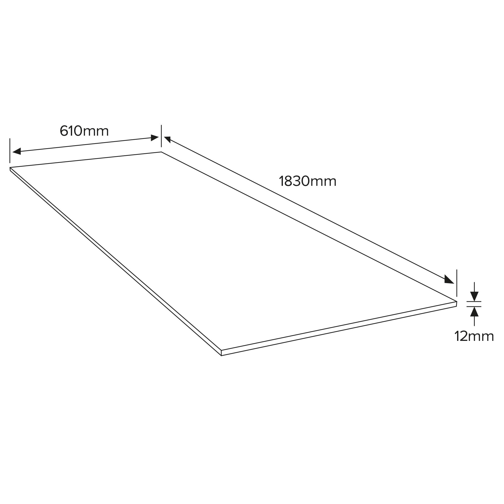 Hardwood Plywood (L)1830mm (W)610mm (T)12mm