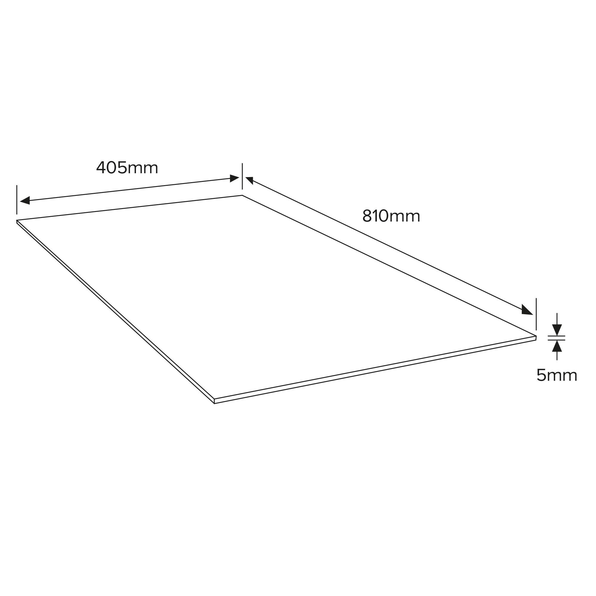 Hardwood Plywood (L)810mm (W)405mm (T)5mm