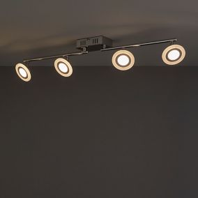 Harpies Chrome effect Mains-powered 4 lamp Spotlight