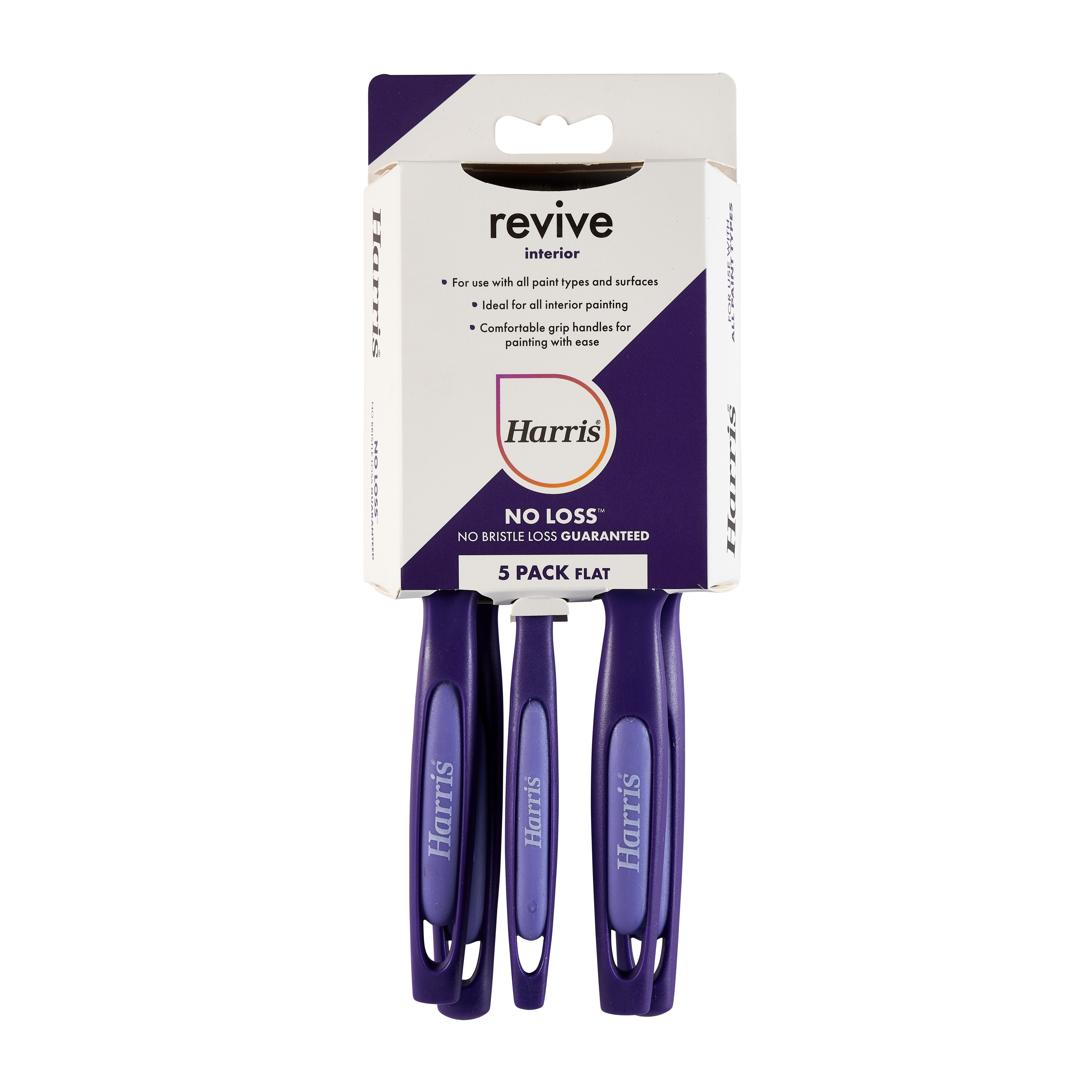 Harris Revive Interior & exterior Walls, ceilings & trim work Paint brush, Pack of 5