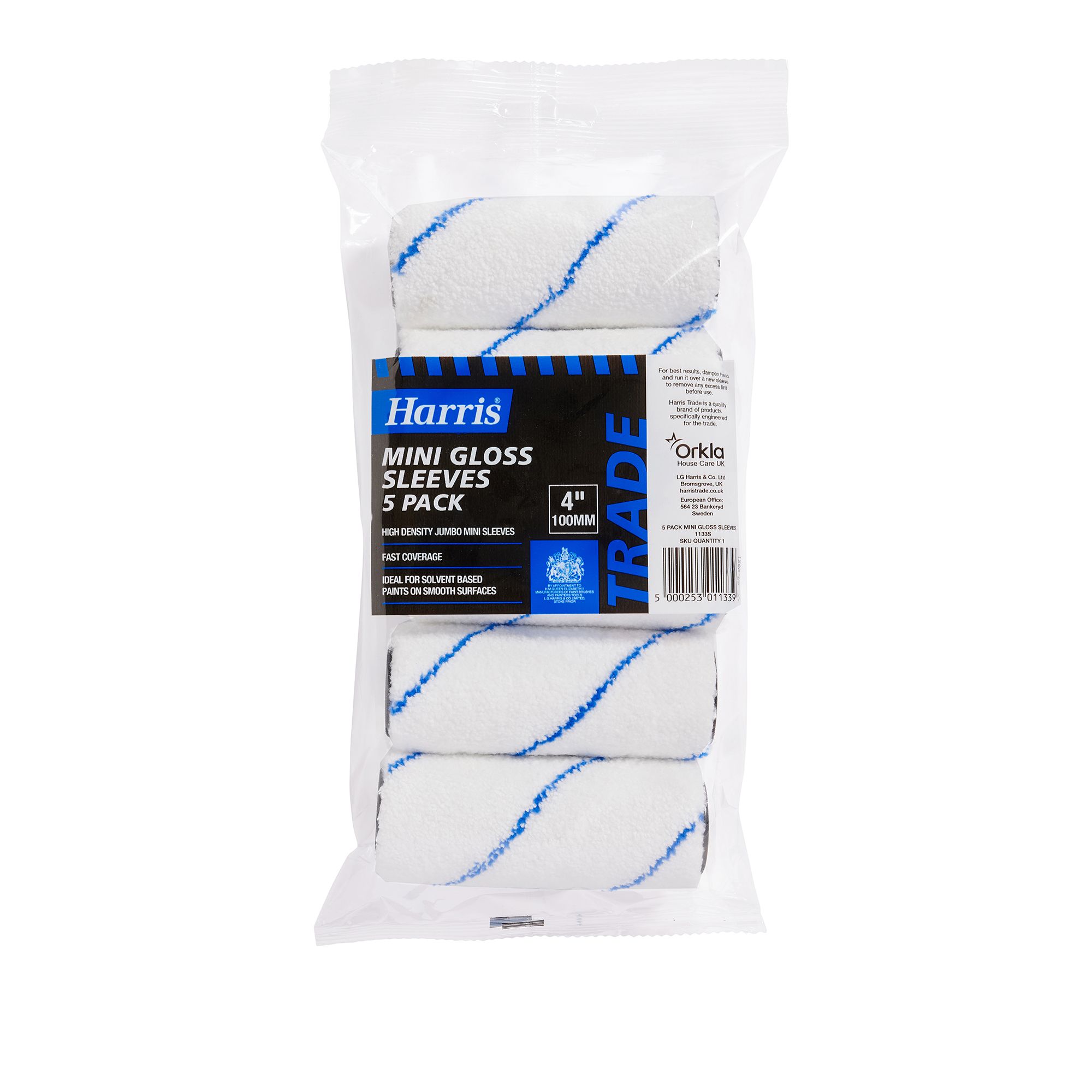 Harris Trade 4" Roller sleeve, Pack of 5