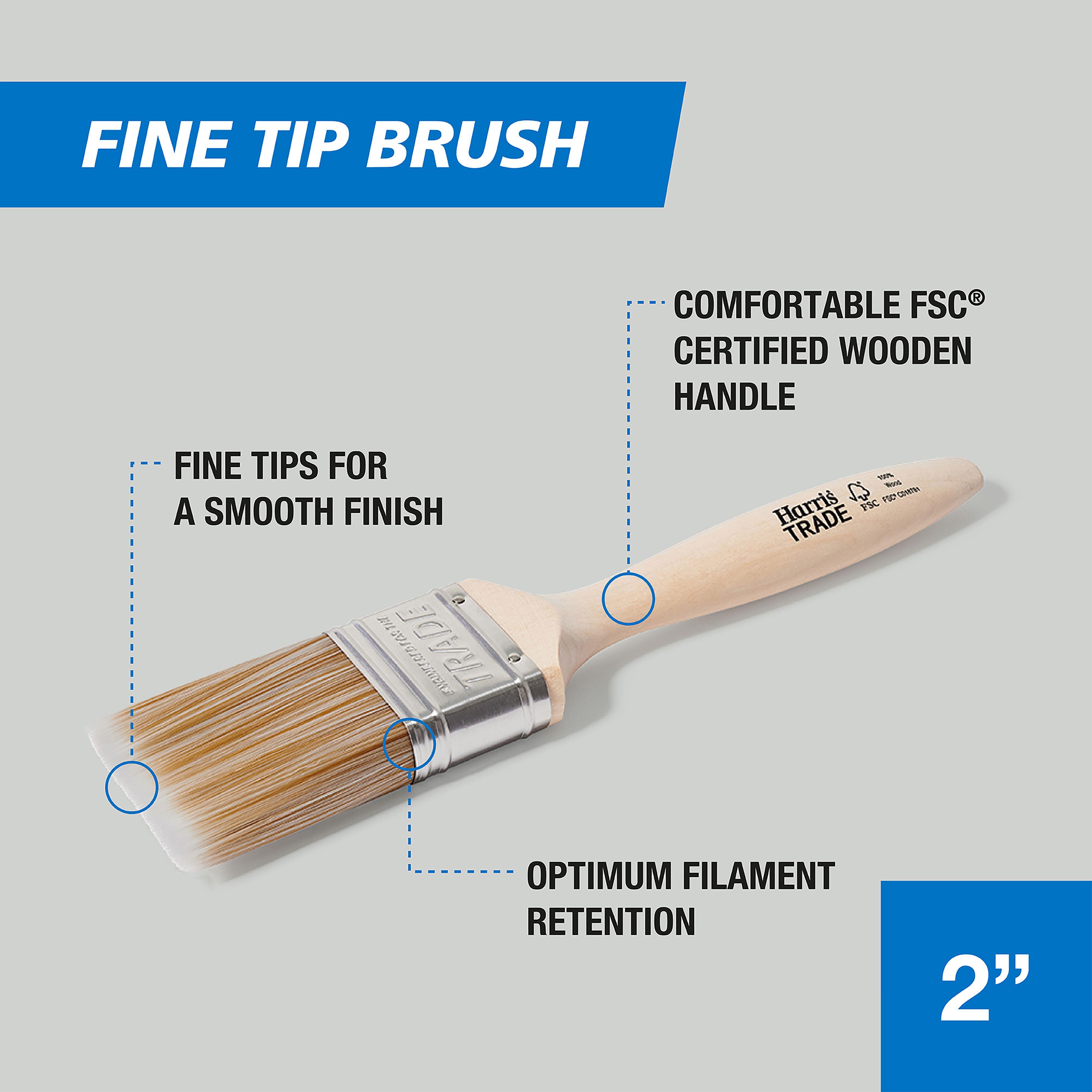 Harris Trade Emulsion & Gloss 2" Interior Walls, ceilings & trim work Paint brush