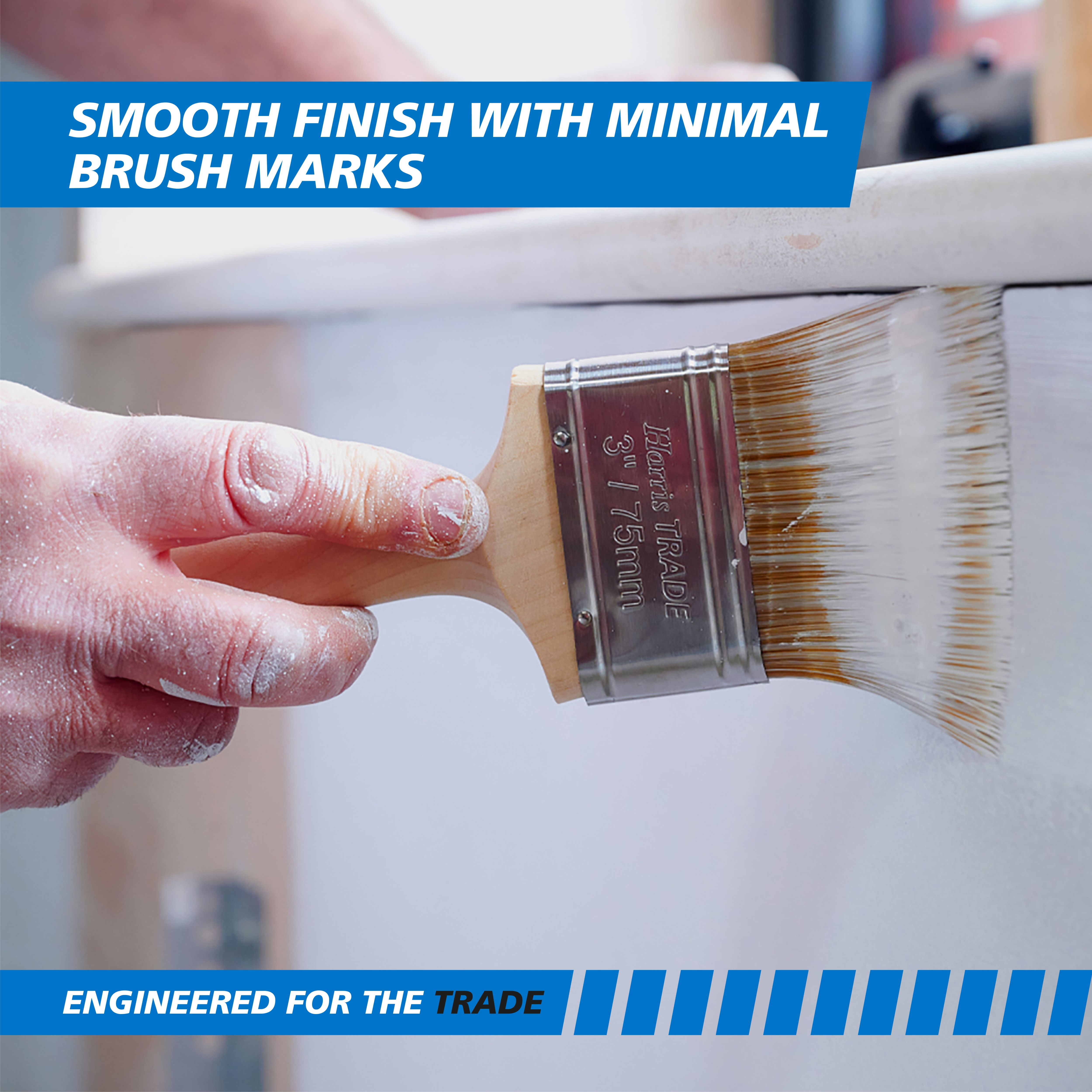Harris Trade Emulsion & Gloss 3" Fine tip Comfort Interior Paint brush, Pack of 1