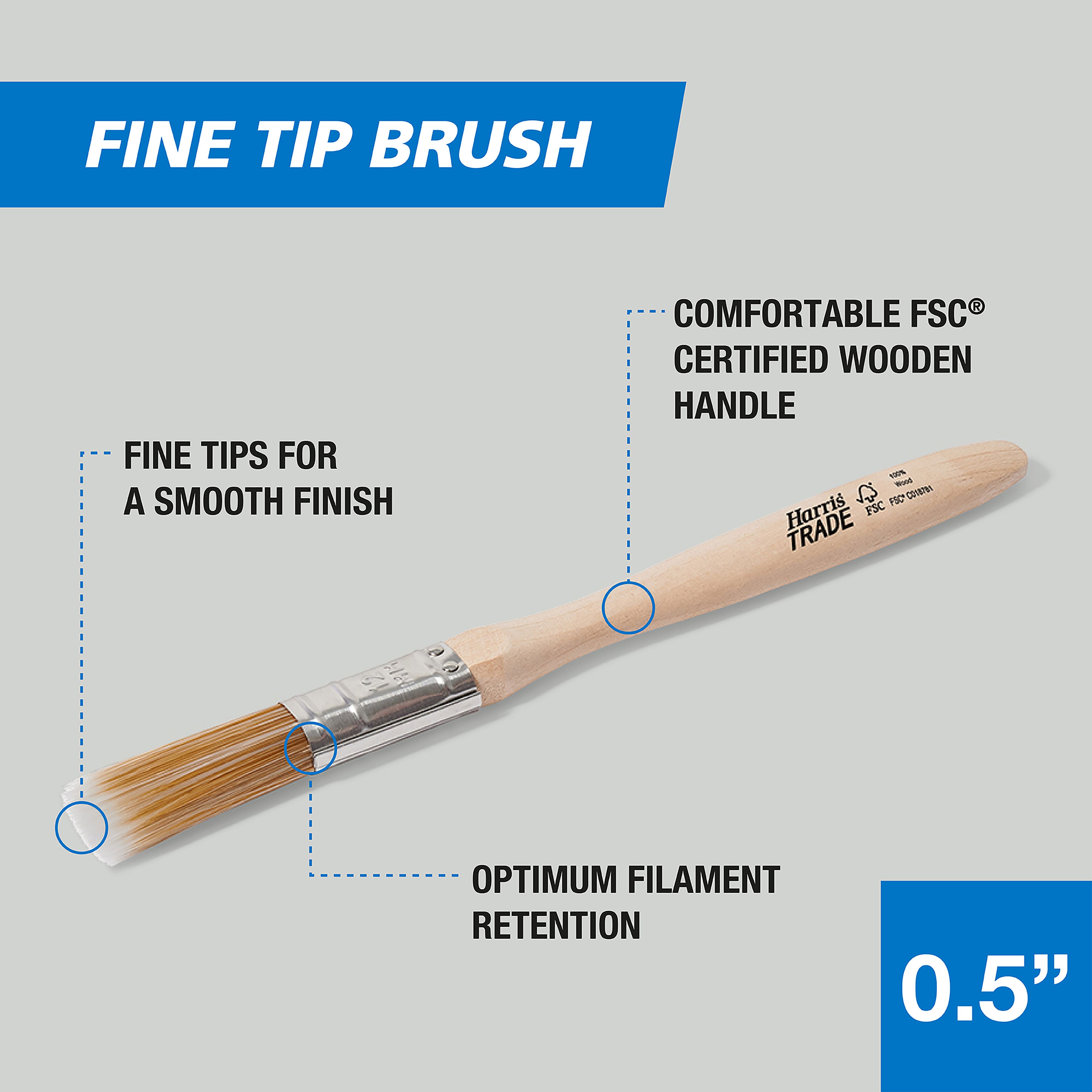 Harris Trade Emulsion & Gloss ½" Fine tip Comfort Interior Paint brush