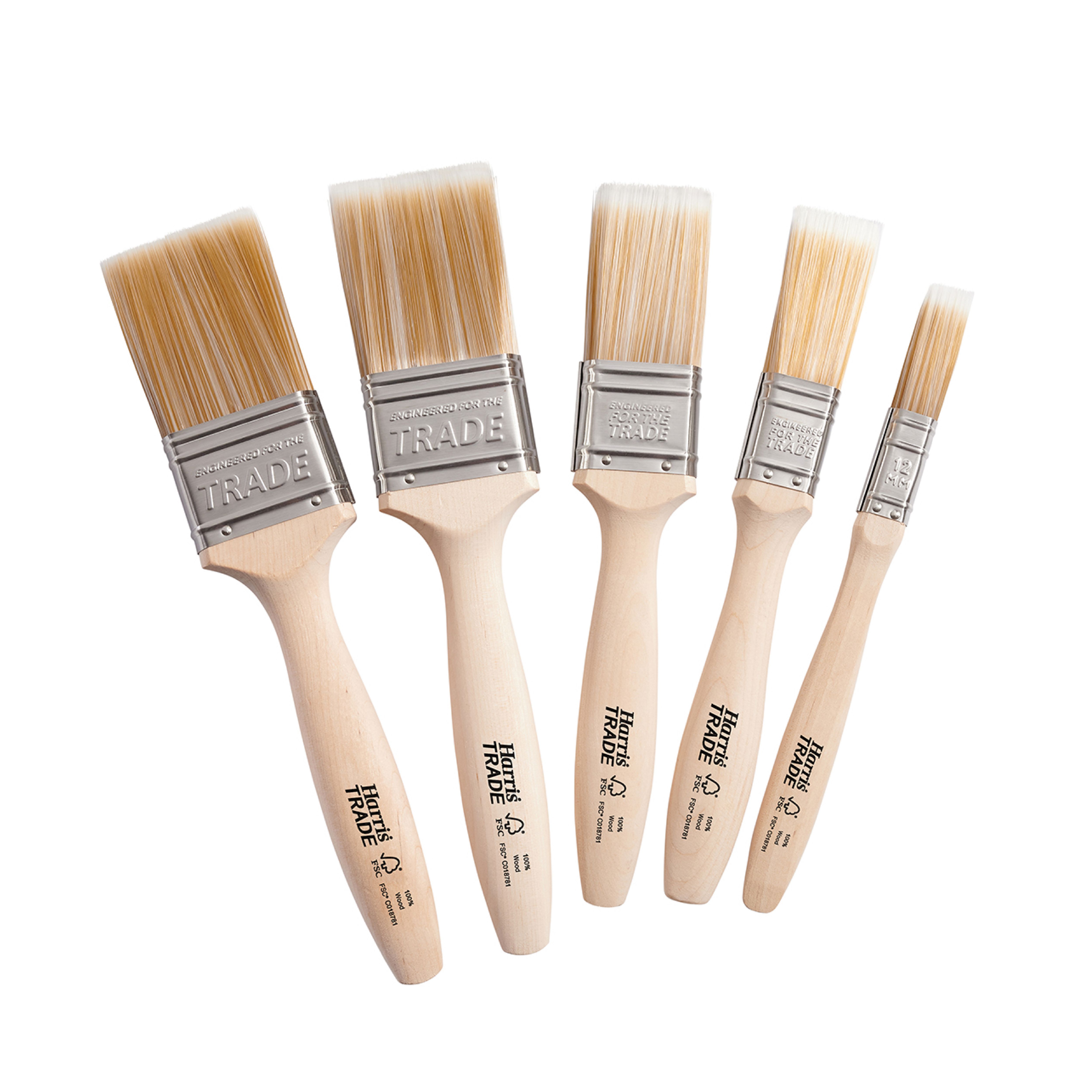 Harris Trade Emulsion & Gloss Interior Walls, ceilings & trim work Paint brush, Pack of 5