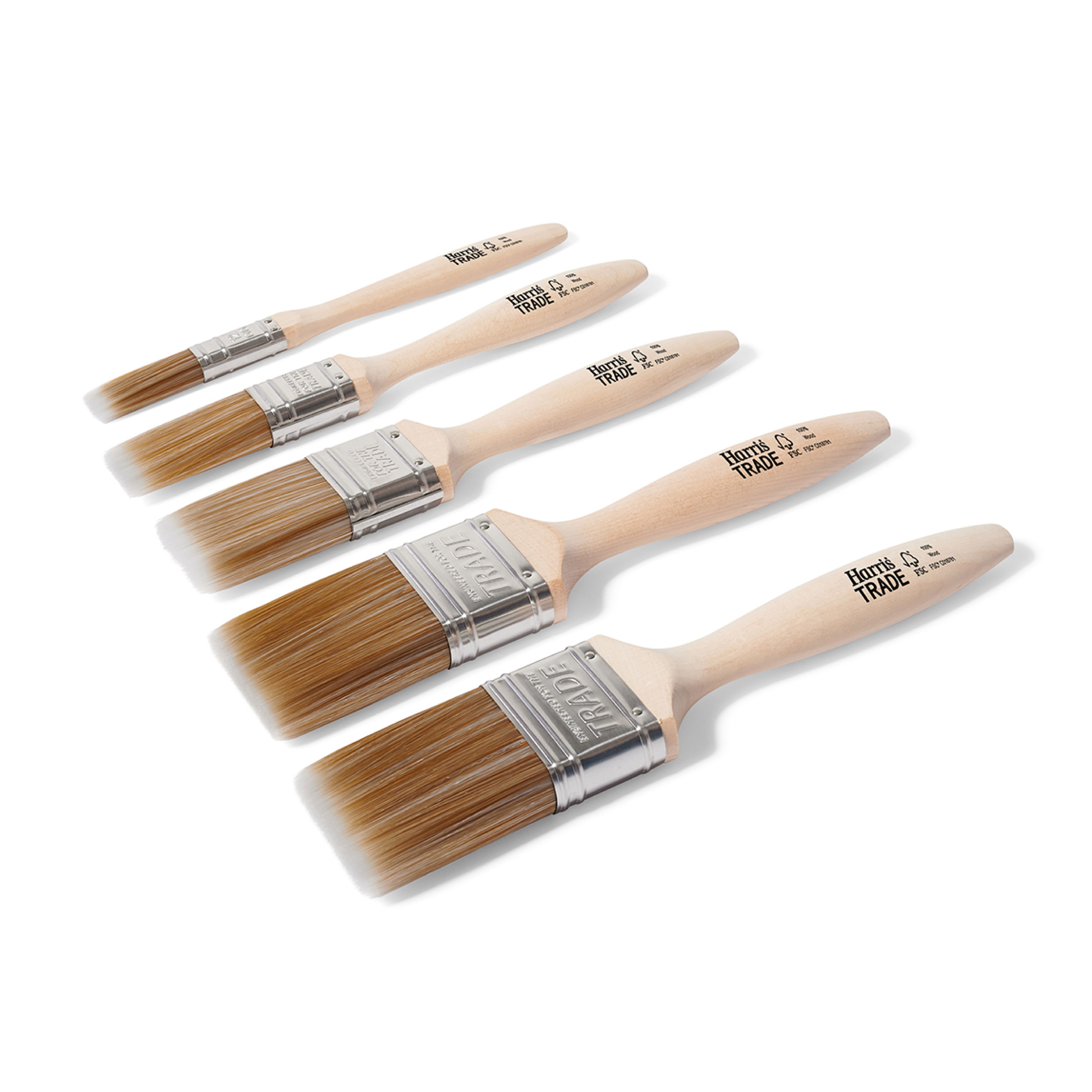 Harris Trade Emulsion & Gloss Interior Walls, ceilings & trim work Paint brush, Pack of 5