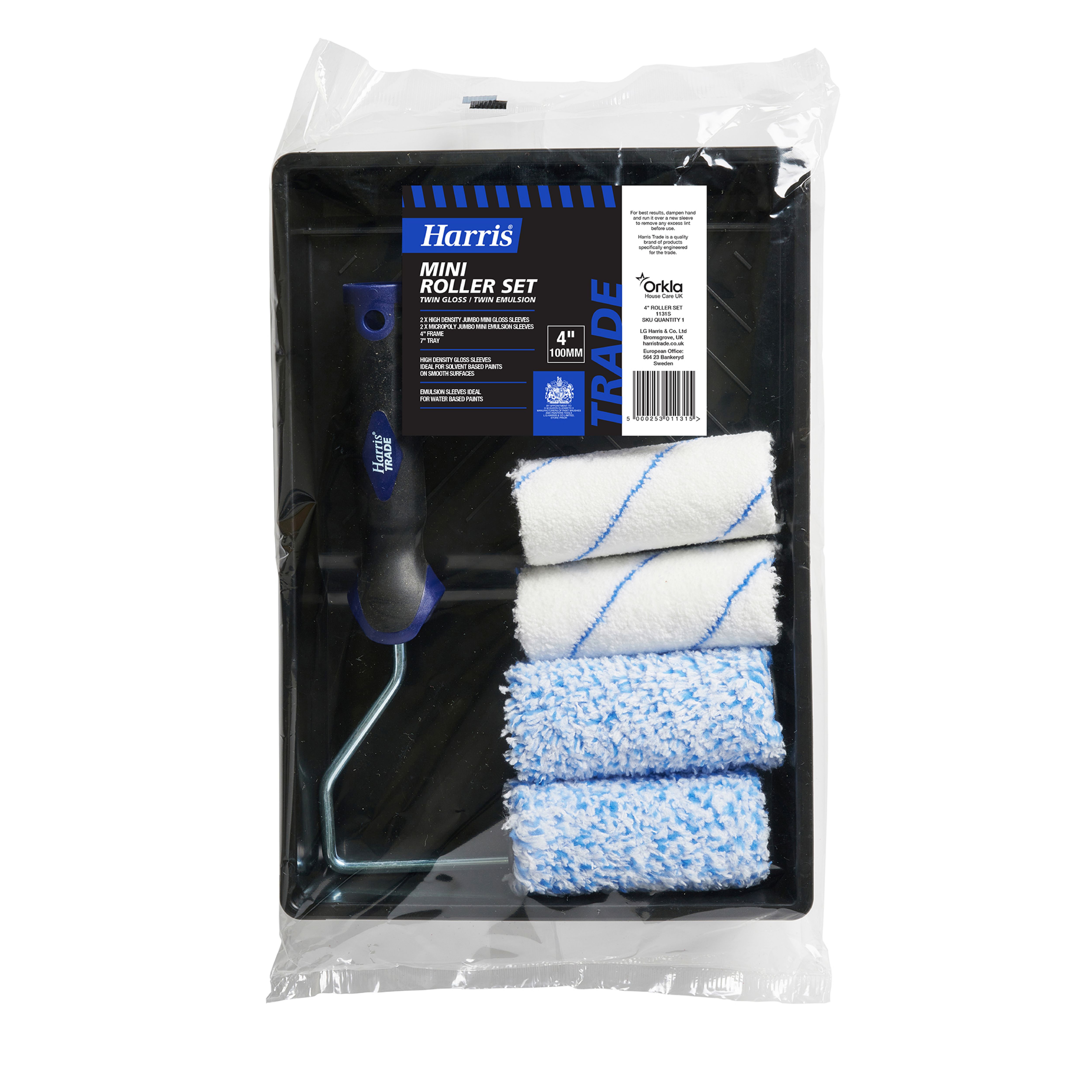 Harris Trade Emulsion & gloss Micropoly 4" Emulsion & Gloss Roller set, 6 pieces