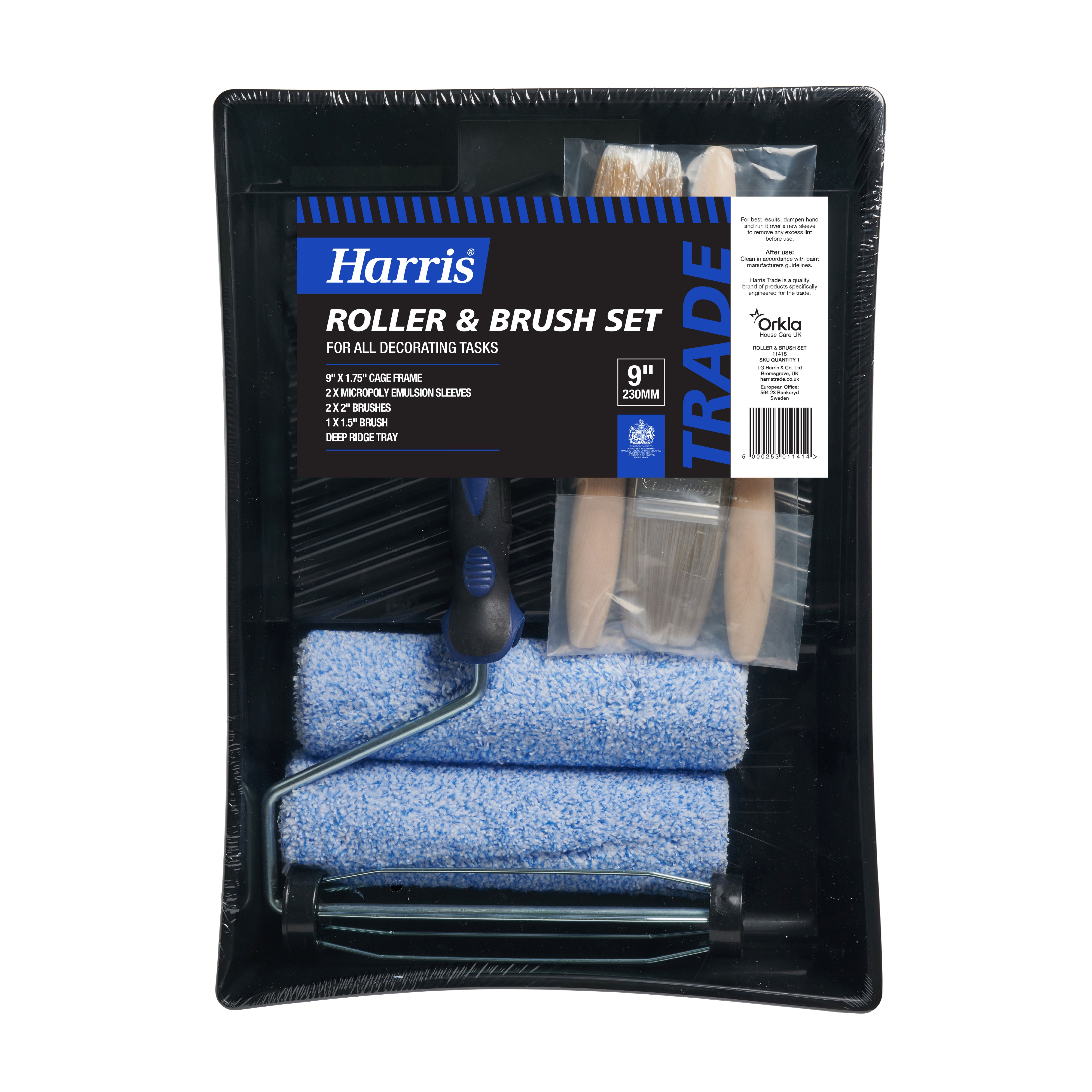 Harris Trade Micropoly 9" Roller & brush set, 7 pieces