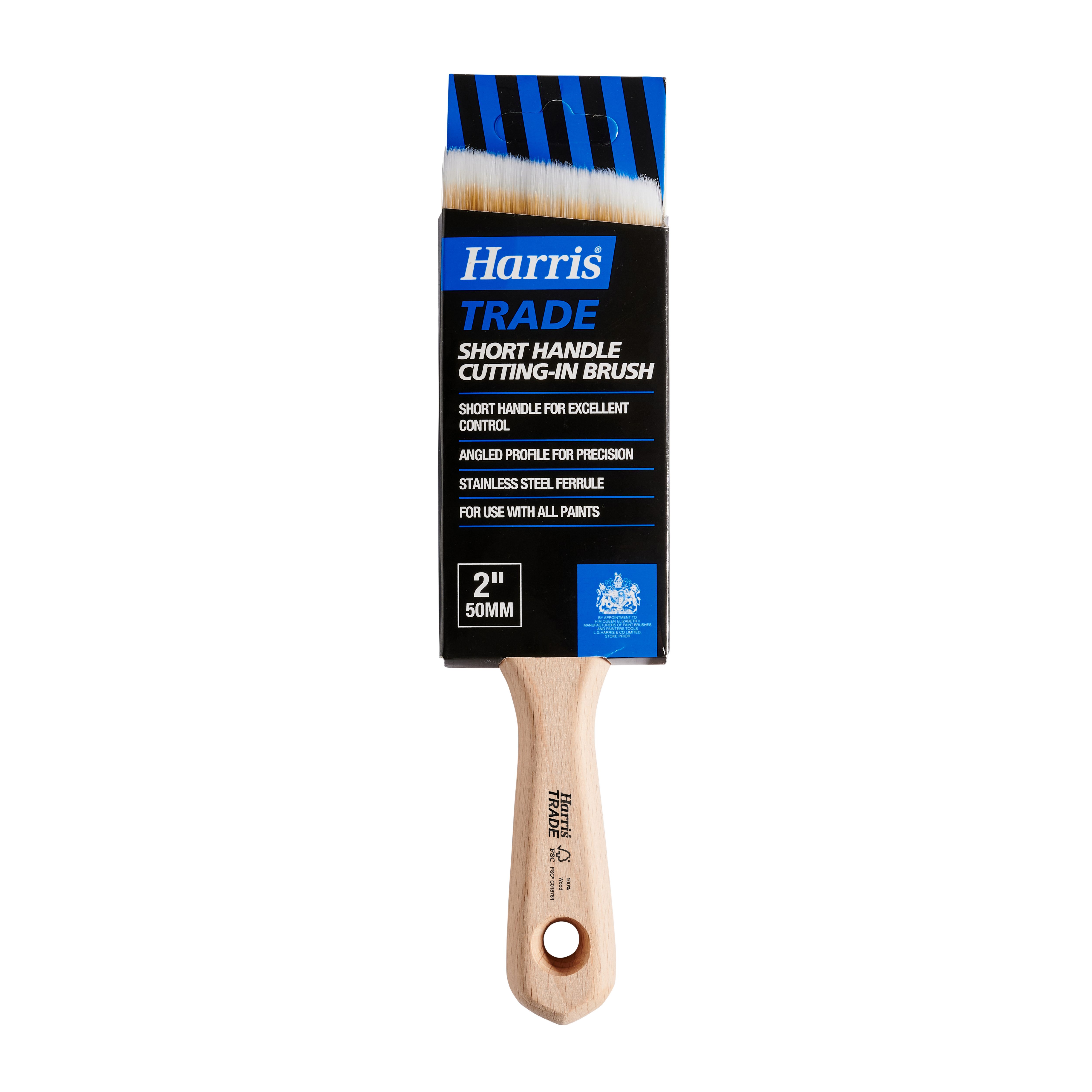 Harris Trade Short Handle Cutting-In 2" Fine tip Comfort Interior Paint brush