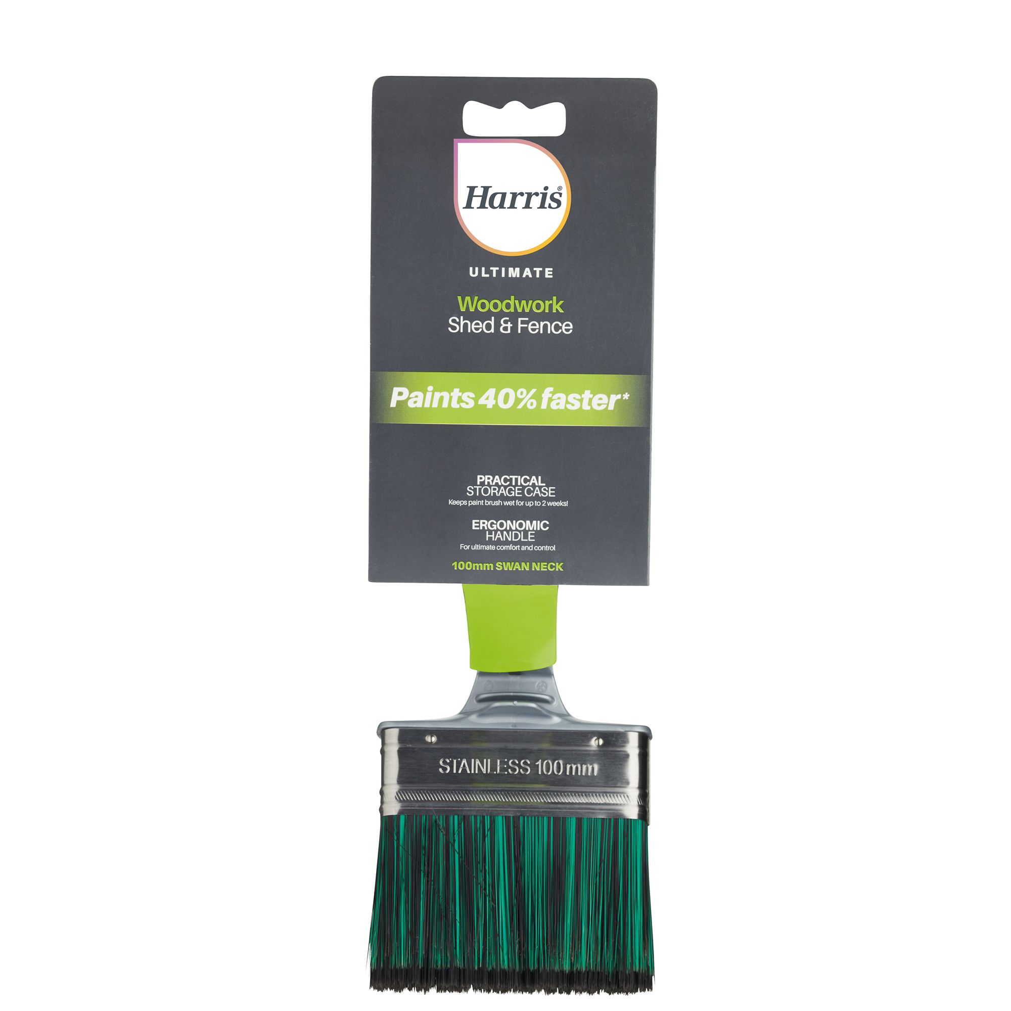 Harris Ultimate Shed & Fence 4" Fine filament tip Comfort Interior Swan neck paint brush