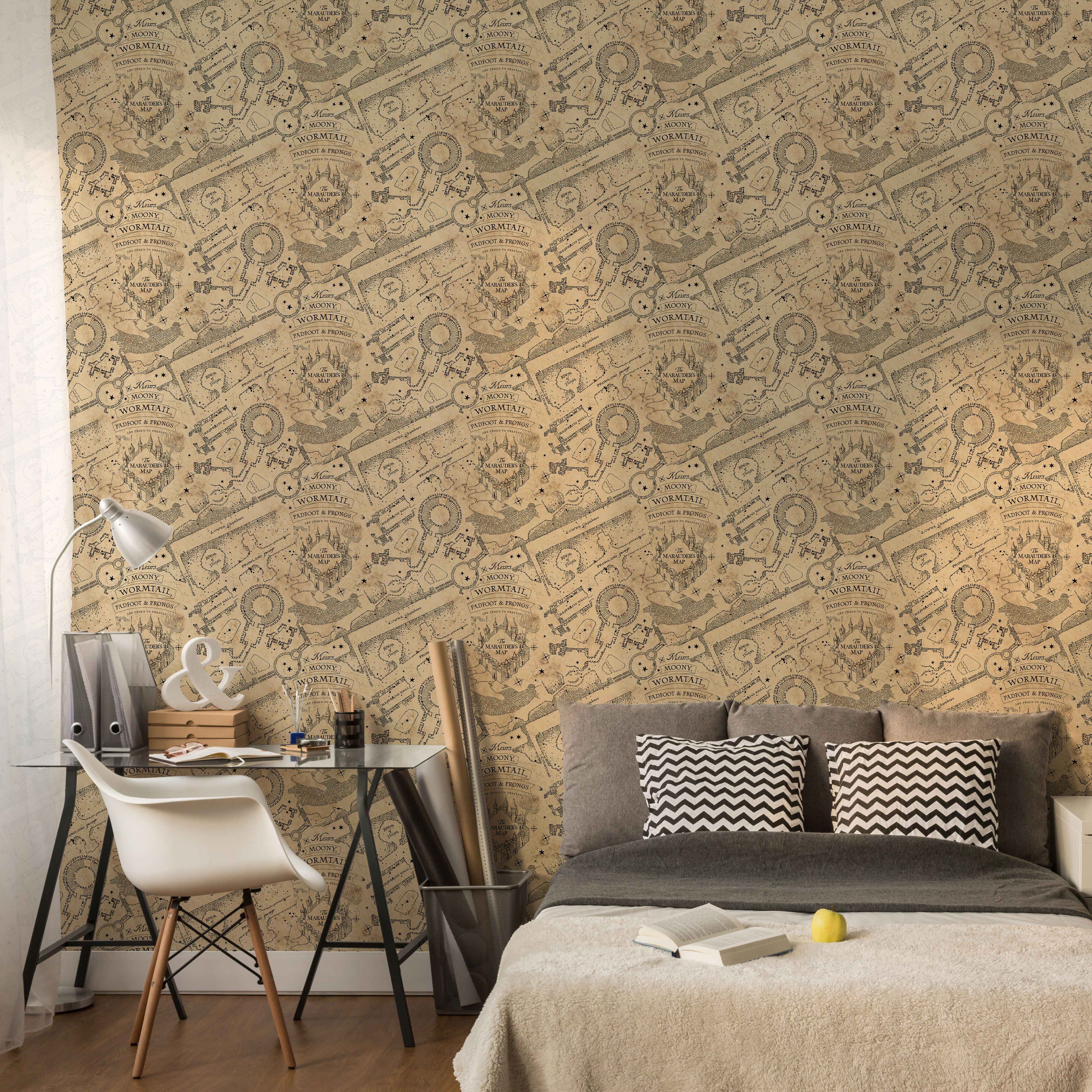 Harry Potter Beige Mischief Smooth Wallpaper