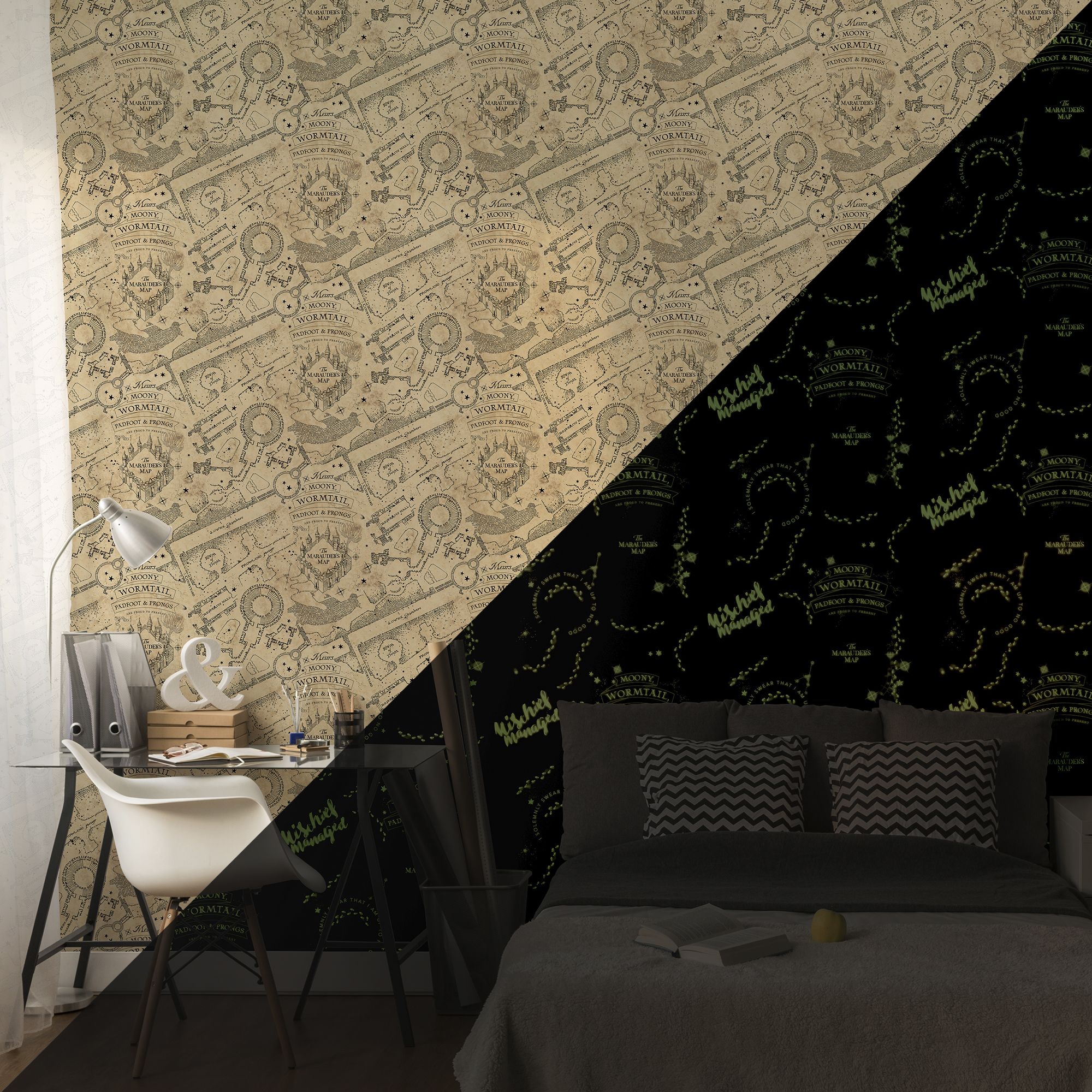 Harry Potter Beige Mischief Smooth Wallpaper