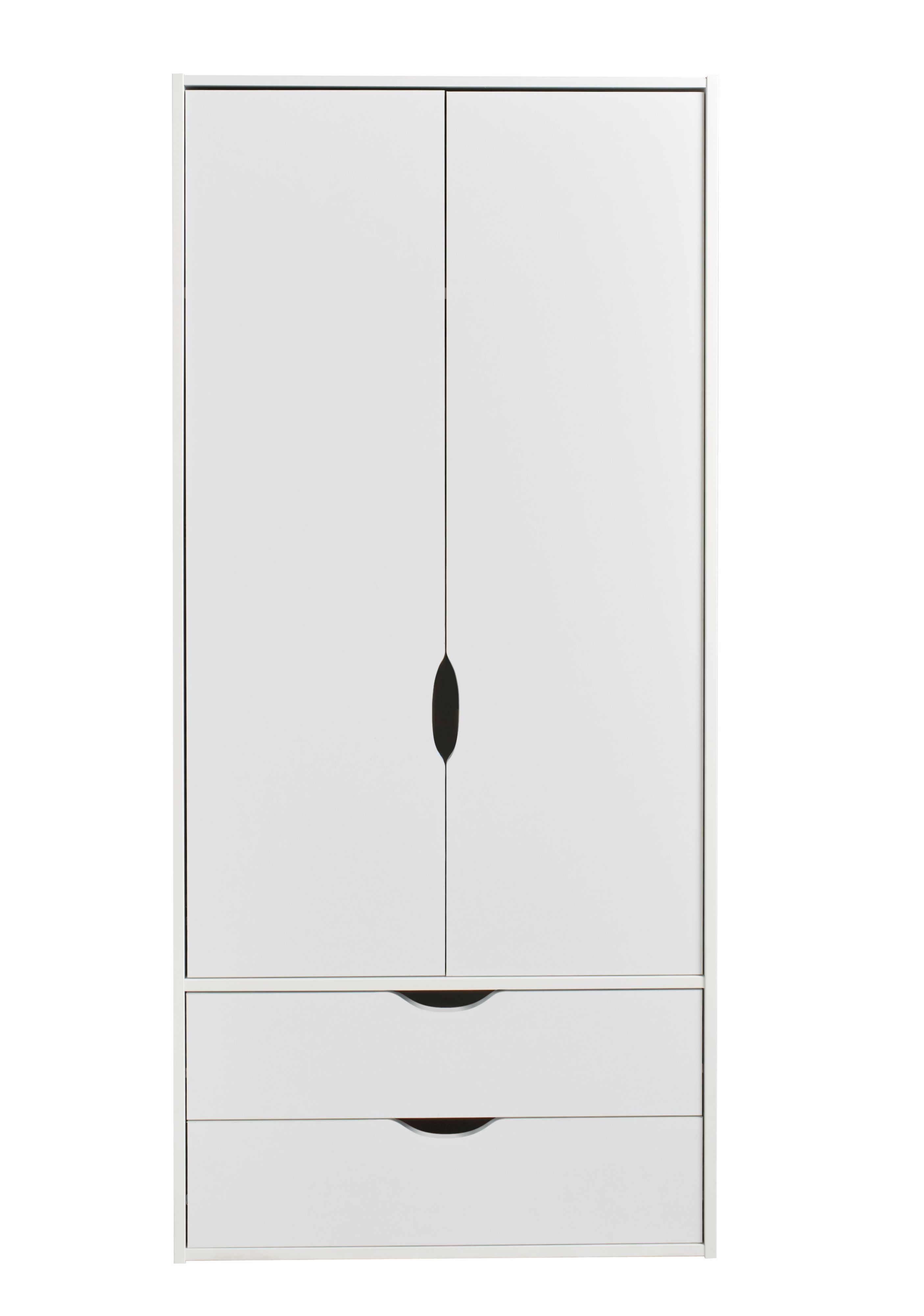 Hartnett Matt soft white 2 Drawer Double Wardrobe (H)1803mm (W)827mm (D)488mm