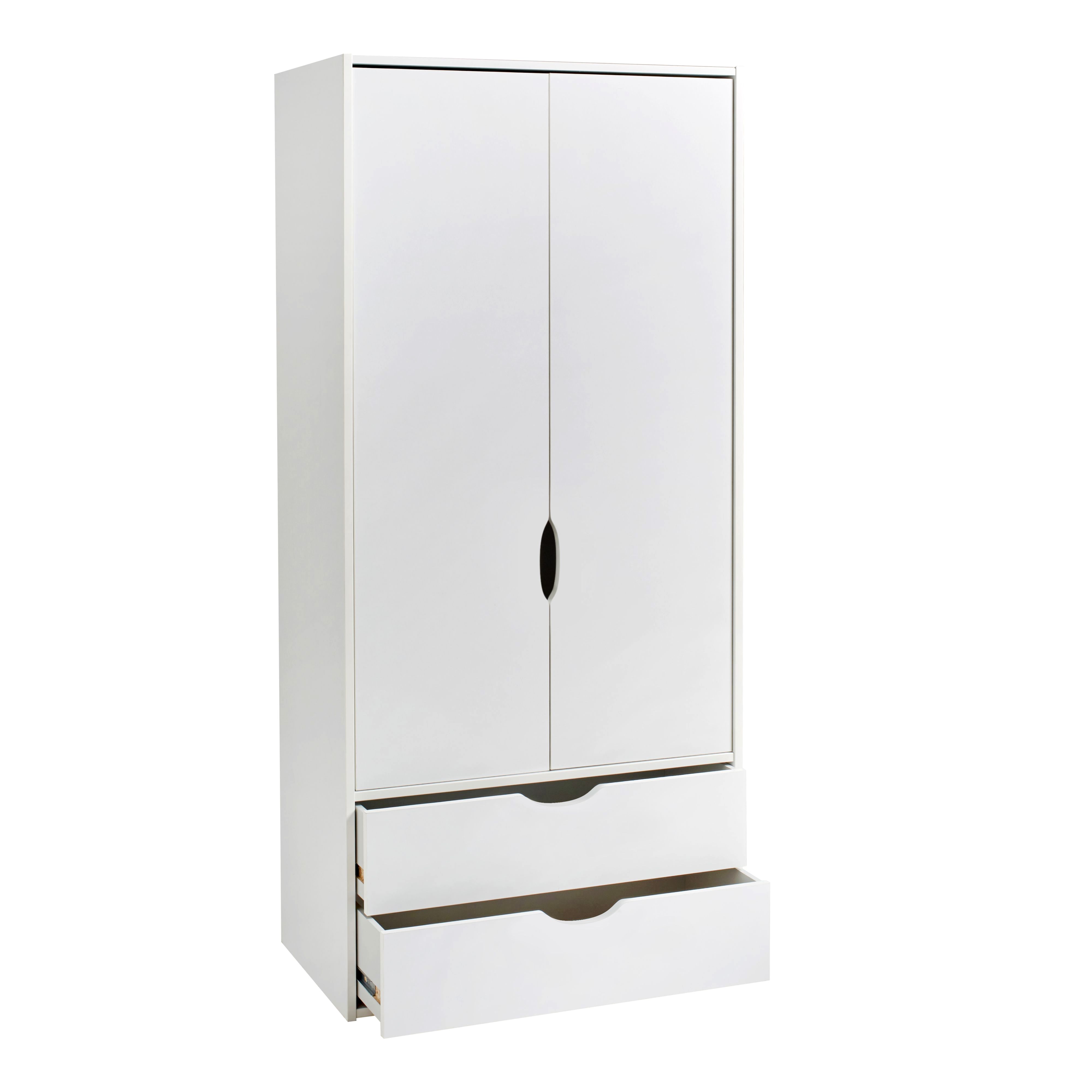 Hartnett Matt soft white 2 Drawer Double Wardrobe (H)1803mm (W)827mm (D)488mm