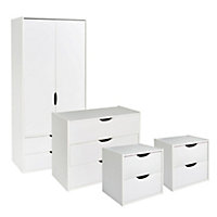 Hartnett White 4 piece Bedroom furniture set