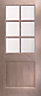 Hatfield 1 panel Clear Glazed Fir veneer External Front Door, (H)1981mm (W)838mm
