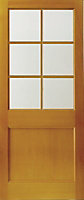 Hatfield 1 panel Clear Glazed Oak veneer External Patio Door, (H)1981mm (W)762mm