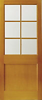 Hatfield 1 panel Clear Glazed Oak veneer External Patio Door, (H)1981mm (W)838mm