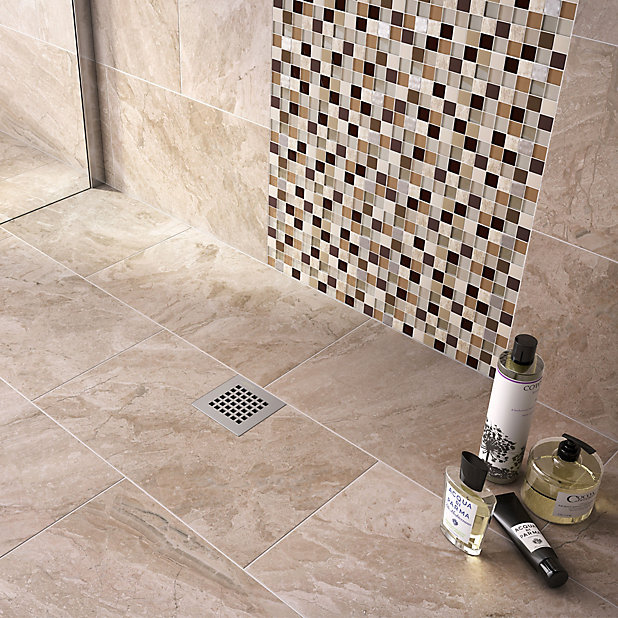 Haver Sand Matt Travertine Stone Effect, Bathroom Wall Tiles B Q