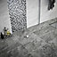 Haver travertine Mist Satin Stone effect Ceramic Wall & floor Tile Sample
