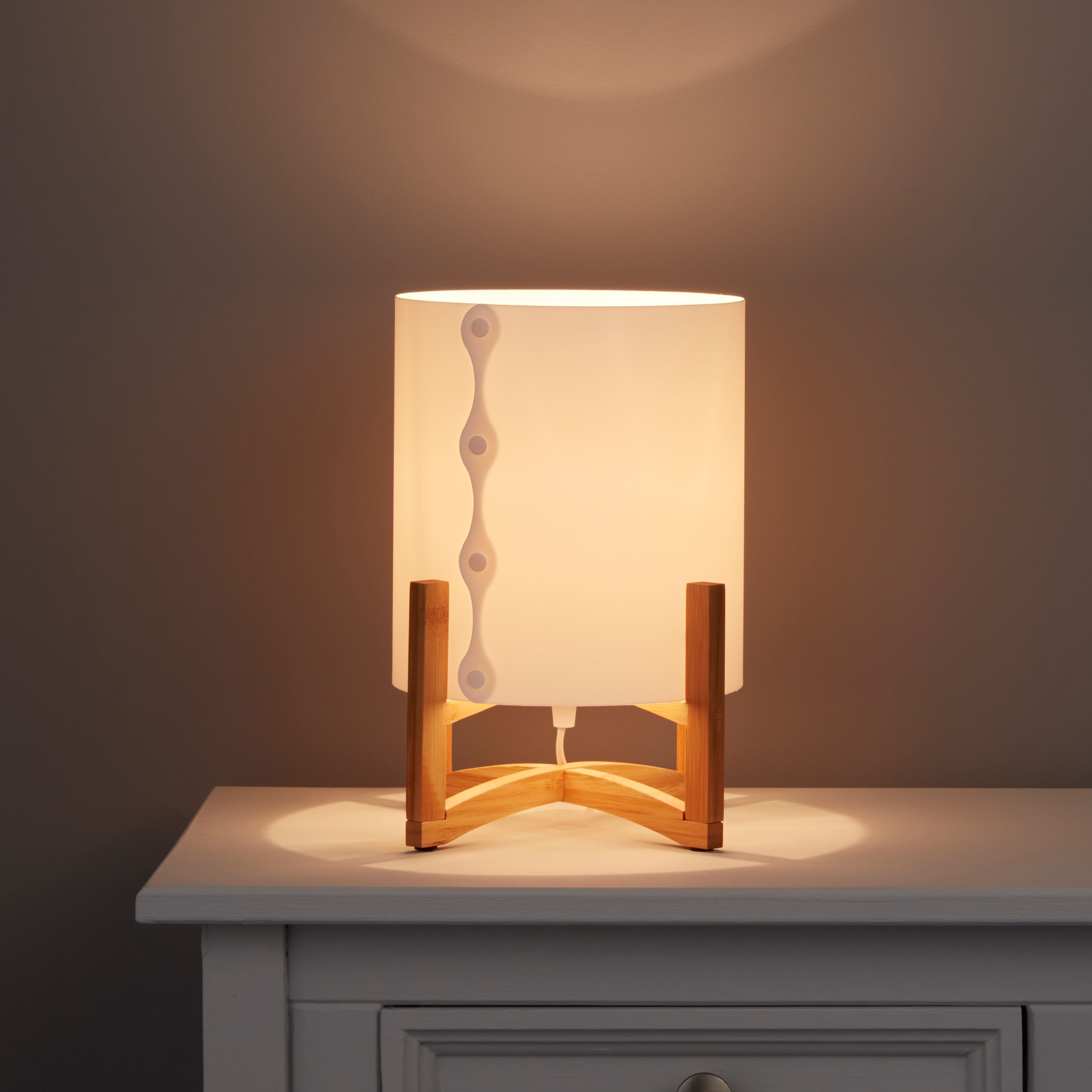 Hayden Bamboo Effect Incandescent Table Lamp Diy At B Q