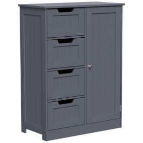 Hayle Matt Grey Freestanding Single Bathroom Drawer cabinet (H) 810mm (W) 600mm