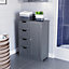 Hayle Matt Grey Freestanding Single Bathroom Drawer cabinet (H)81cm (W)60cm