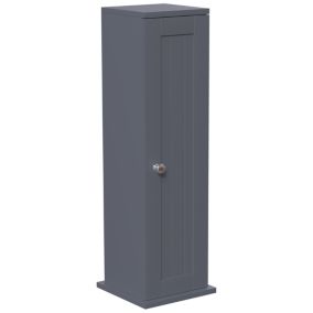 Hayle Matt Grey Freestanding Toilet roll holder cupboard (H)650mm (W)200mm