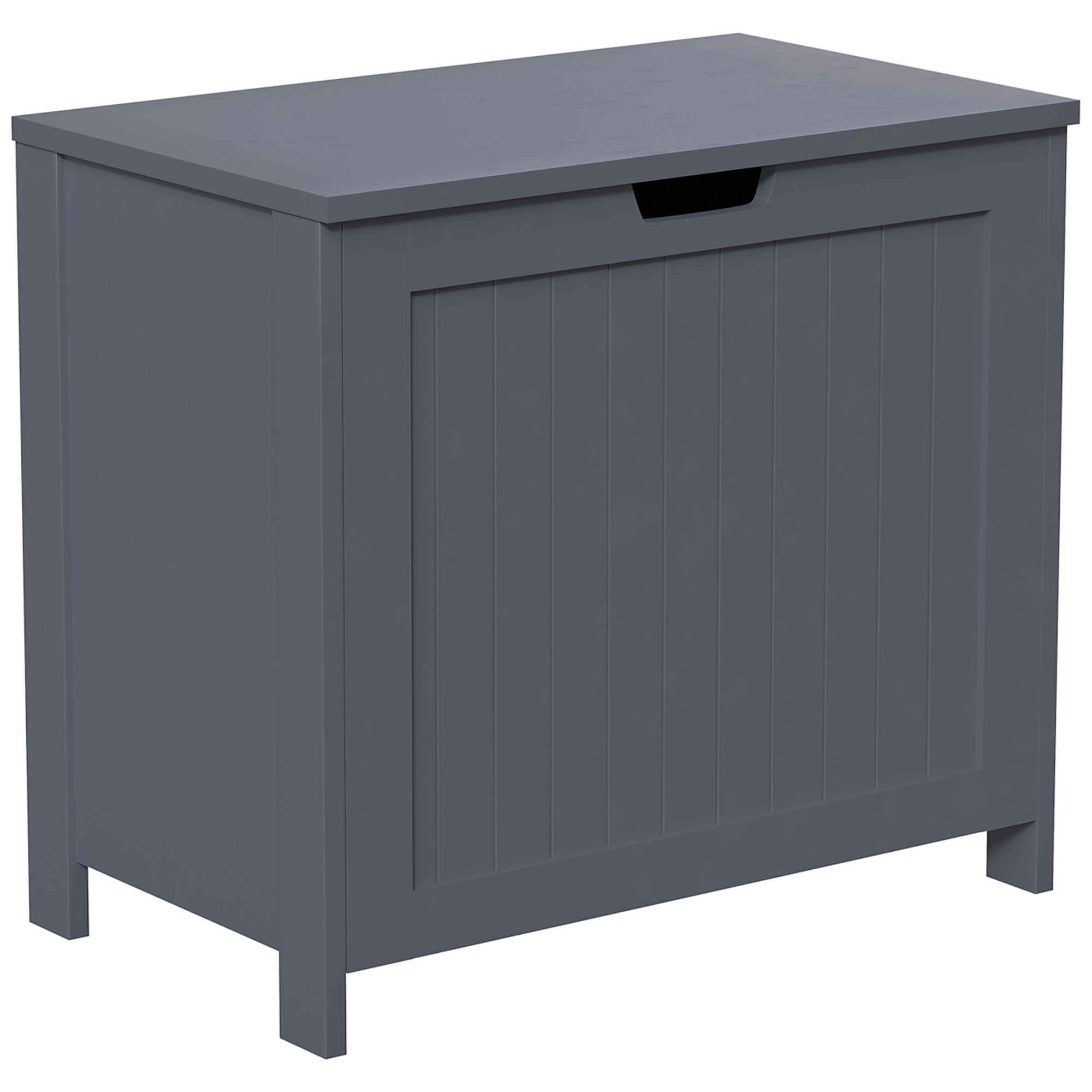 Hayle Matt Grey Wooden Large Laundry hamper