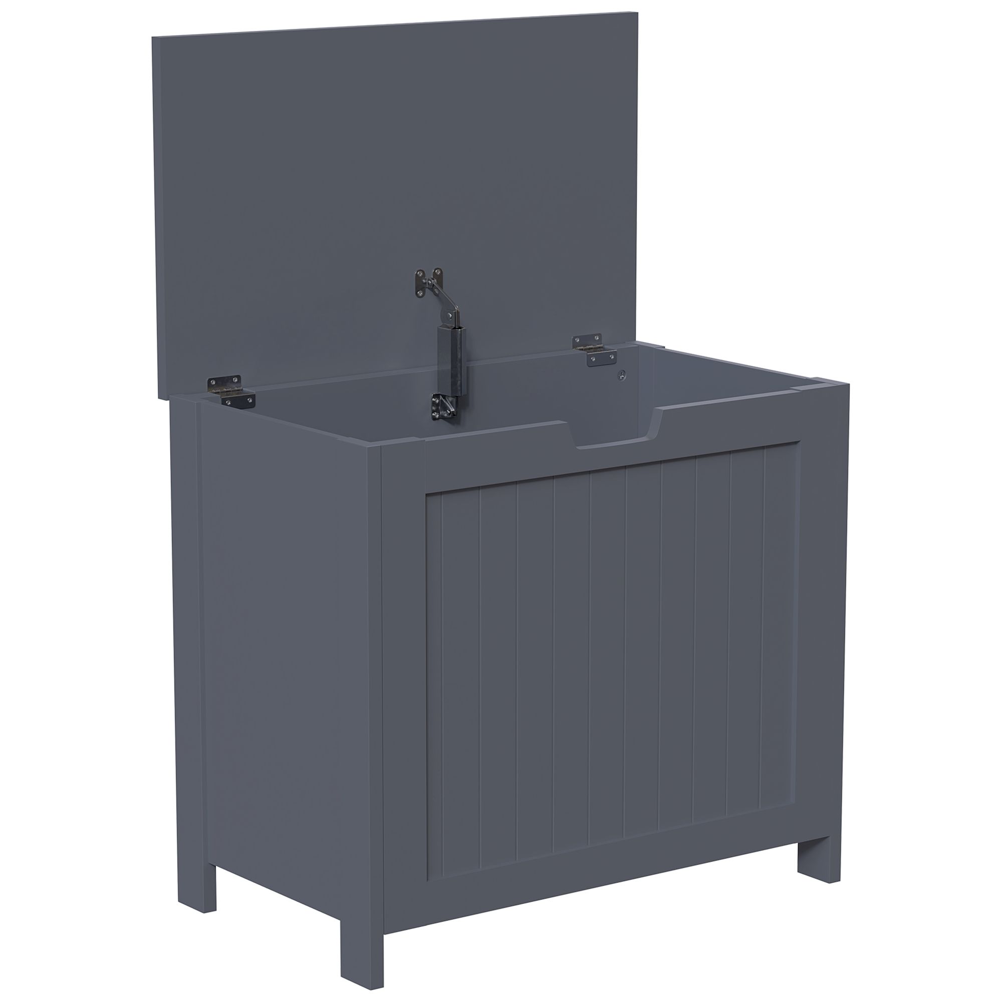 Hayle Matt Grey Wooden Large Laundry hamper