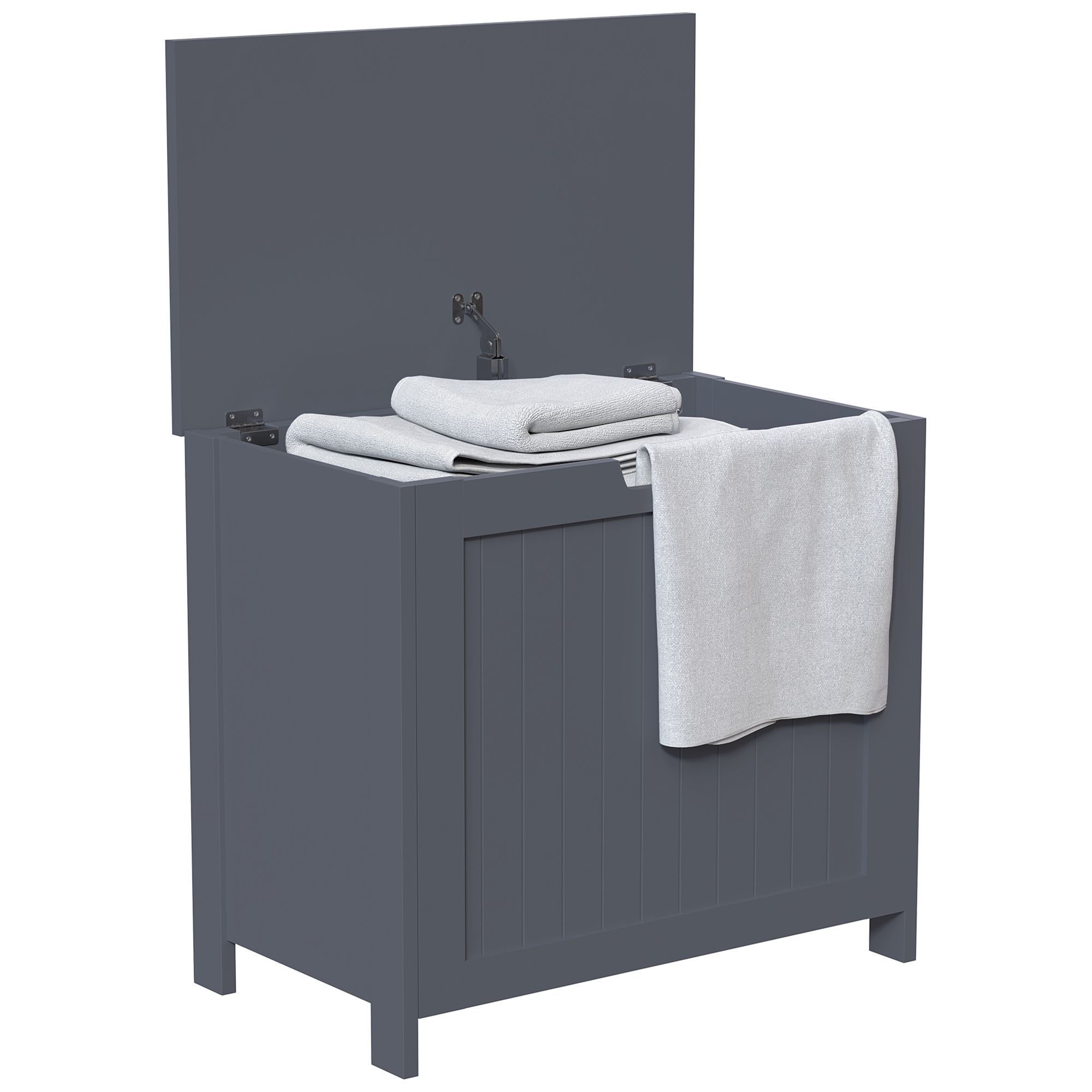 Hayle Matt Grey Wooden Large Laundry hamper