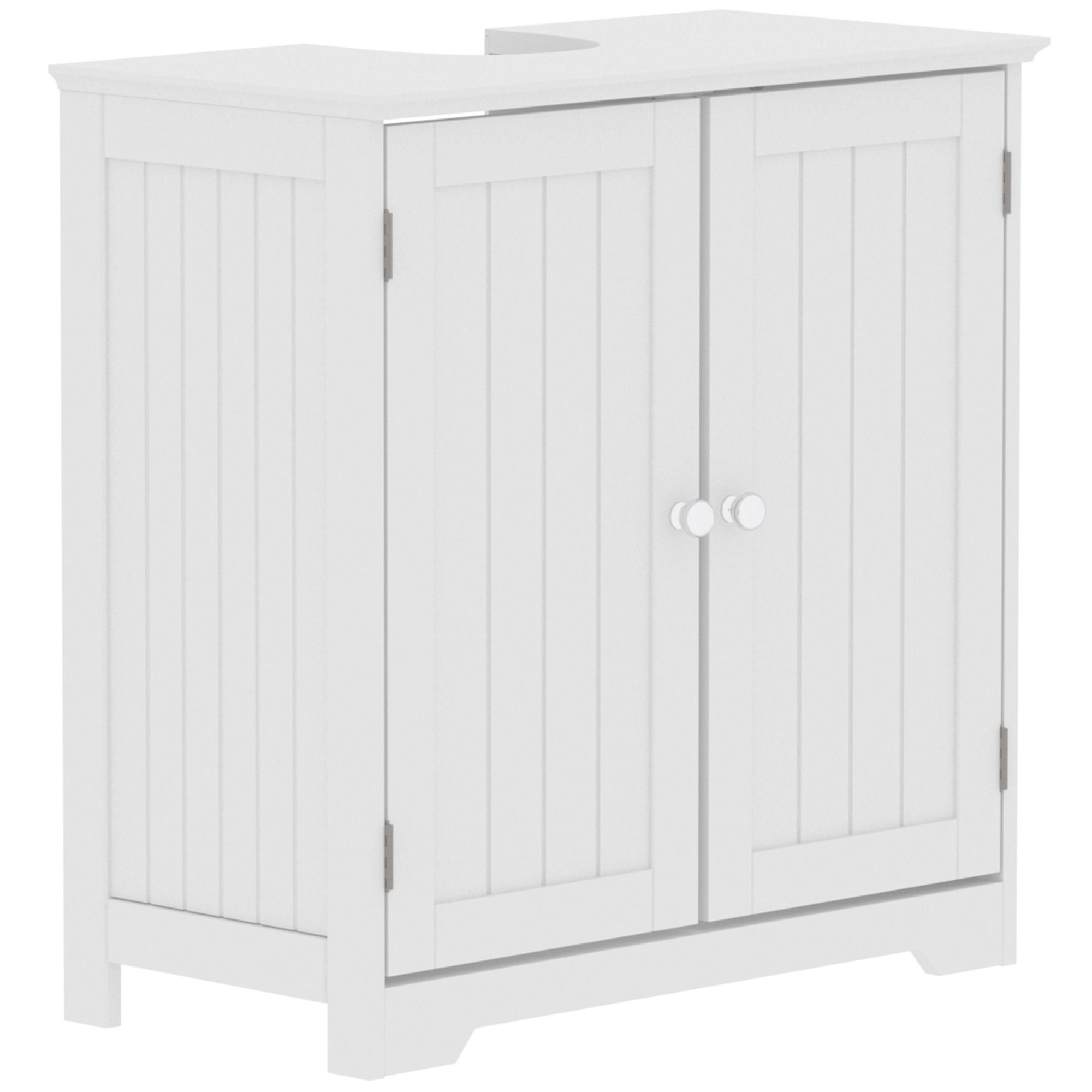 Hayle Matt White Freestanding Double Bathroom Sink cabinet (H) 600mm (W) 600mm (D) 30cm