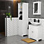 Hayle Matt White Freestanding Double Bathroom Sink cabinet (H) 600mm (W) 600mm