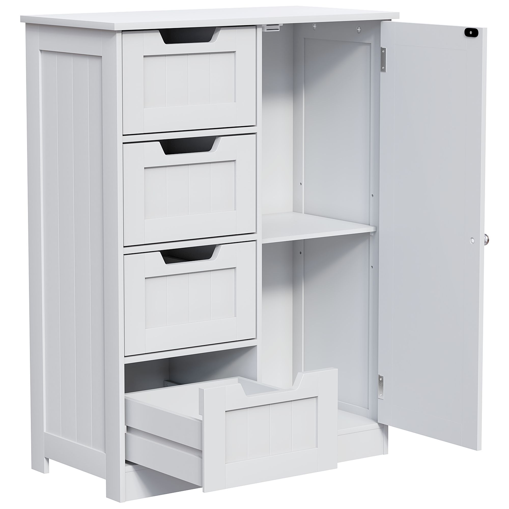 Hayle Matt White Freestanding Single Bathroom Drawer cabinet (H) 810mm (W) 600mm
