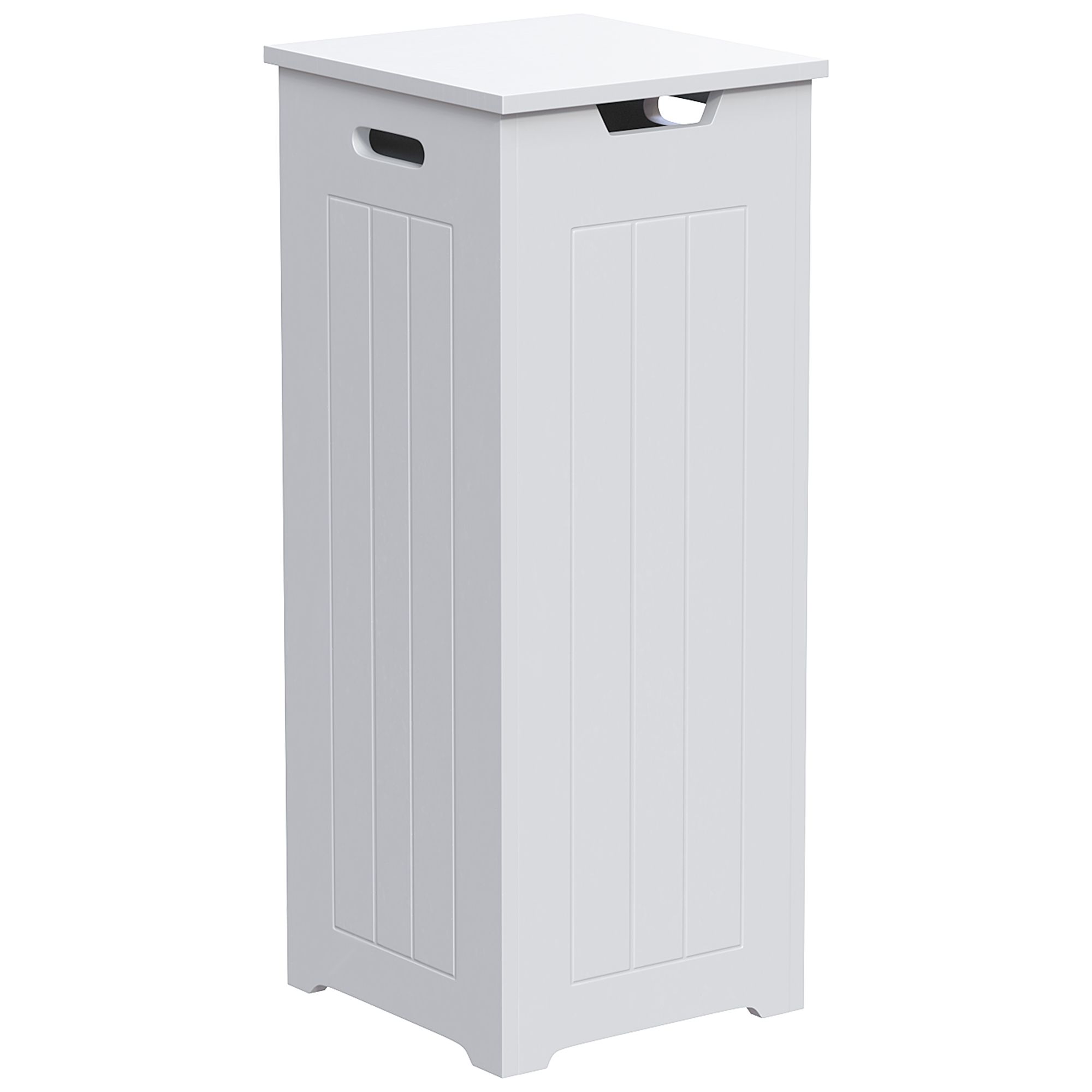 Hayle Matt White Wooden Small Laundry hamper