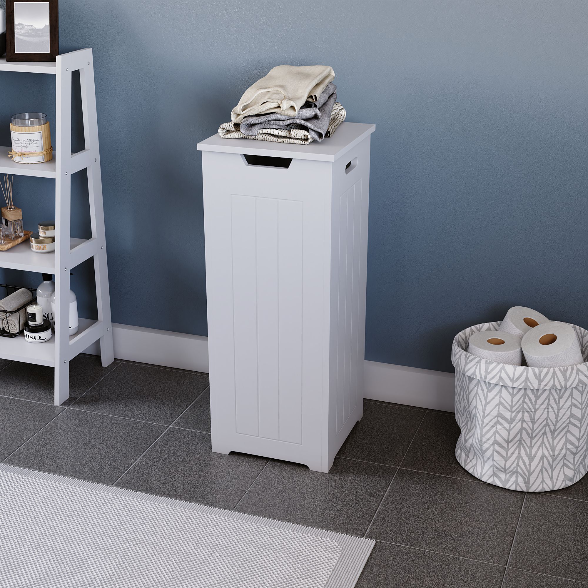 White slimline deals laundry basket