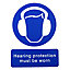 Hearing protection must be worn Self-adhesive labels, (H)200mm (W)150mm