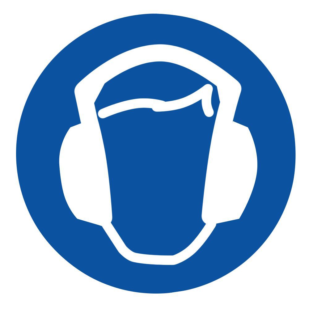 Hearing protection symbol Selfadhesive labels, (H)100mm (W)100mm DIY